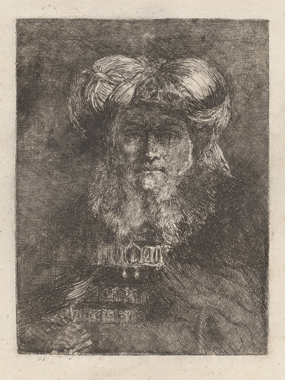 Alter Mann im Stil von Rembrandt, aus der Raccolta di Teste (Sammlung von Köpfen) von Giovanni Domenico Tiepolo