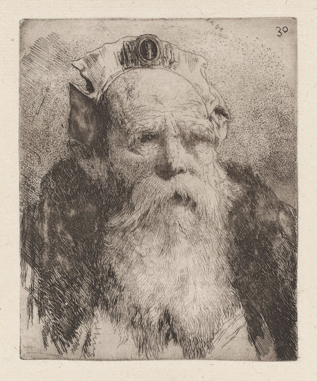 Alter Mann mit Bart, aus der Raccolta di Teste (Sammlung von Köpfen) von Giovanni Domenico Tiepolo