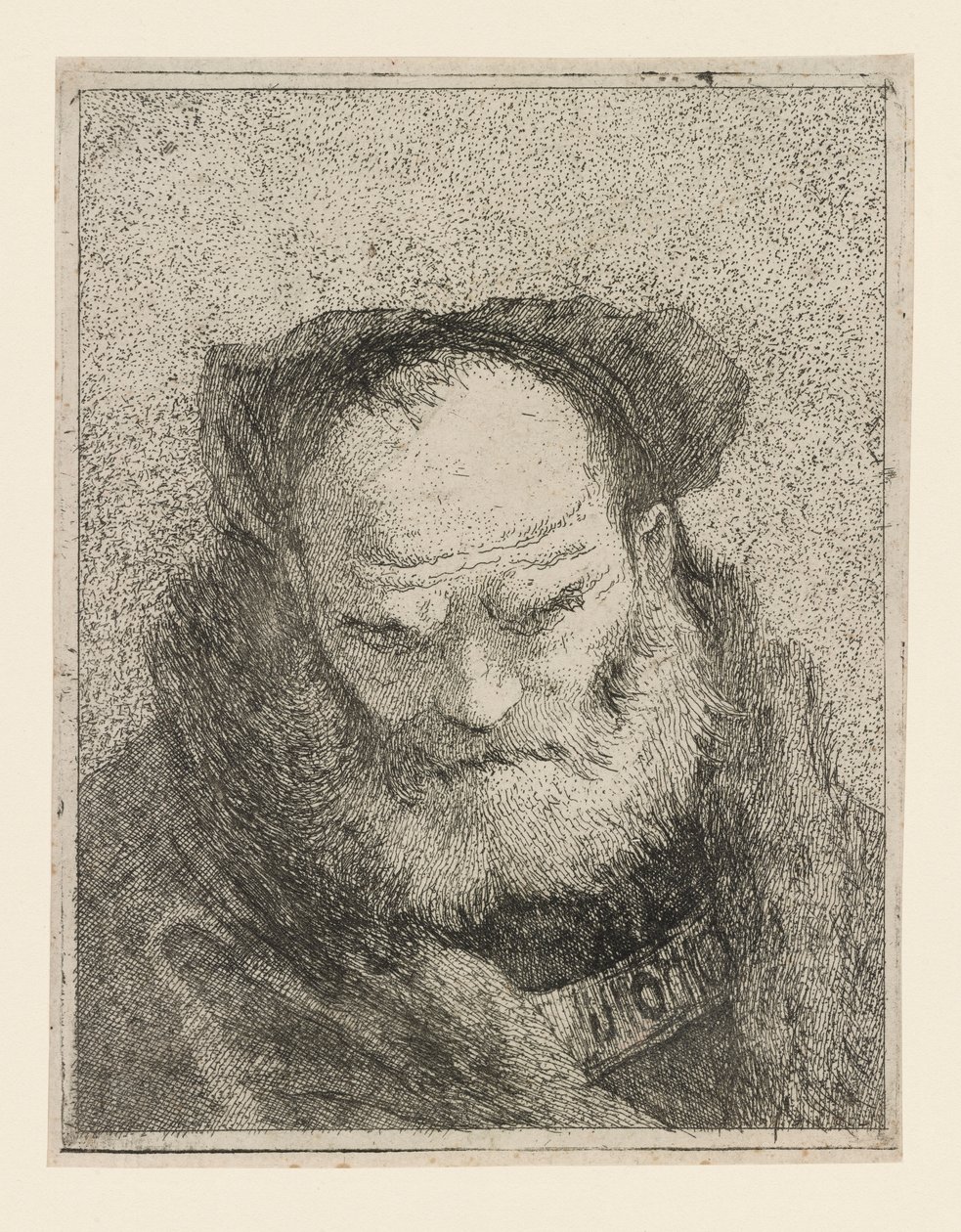 Alter Mann mit Bart, aus der Sammlung von Köpfen von Giovanni Domenico Tiepolo