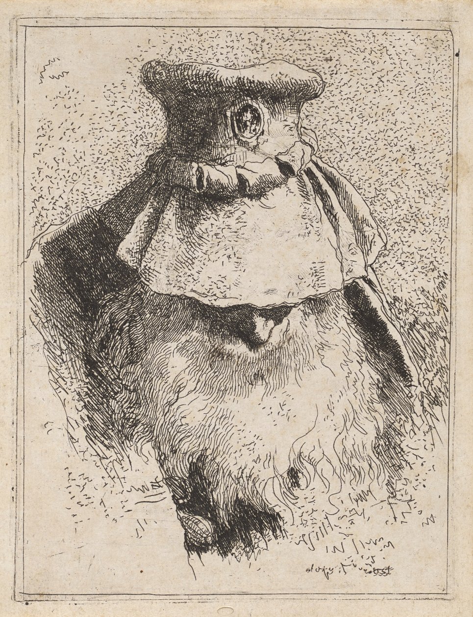 Alter Mann mit großem Hut, aus der Sammlung von Köpfen von Giovanni Domenico Tiepolo