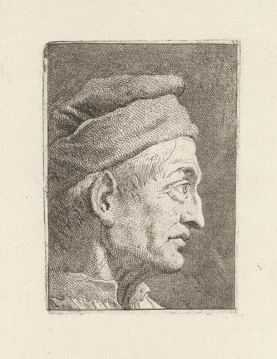 Profil eines alten Mannes, aus der Raccolta di Teste (Sammlung von Köpfen) von Giovanni Domenico Tiepolo