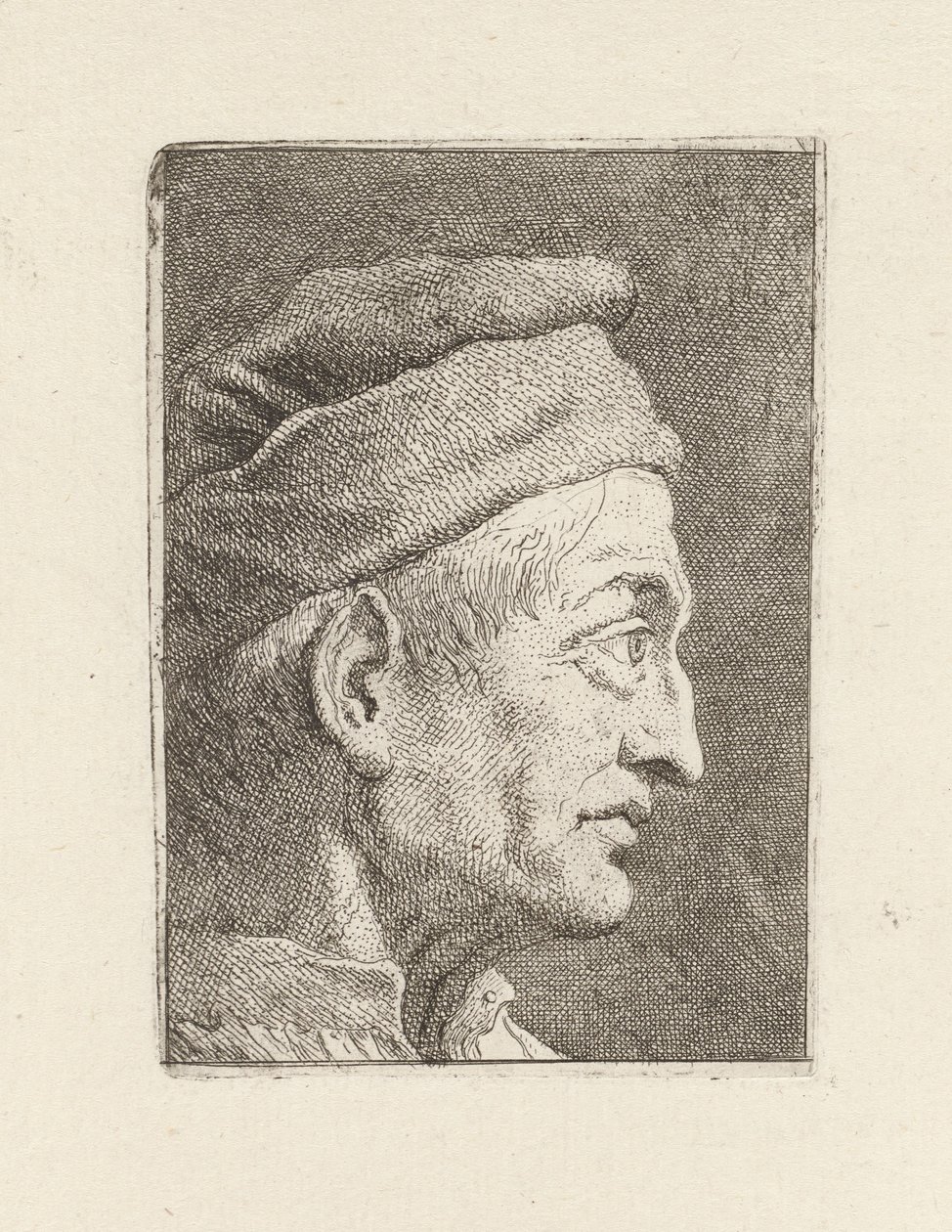Profil eines alten Mannes, aus der Raccolta di Teste (Sammlung von Köpfen) von Giovanni Domenico Tiepolo