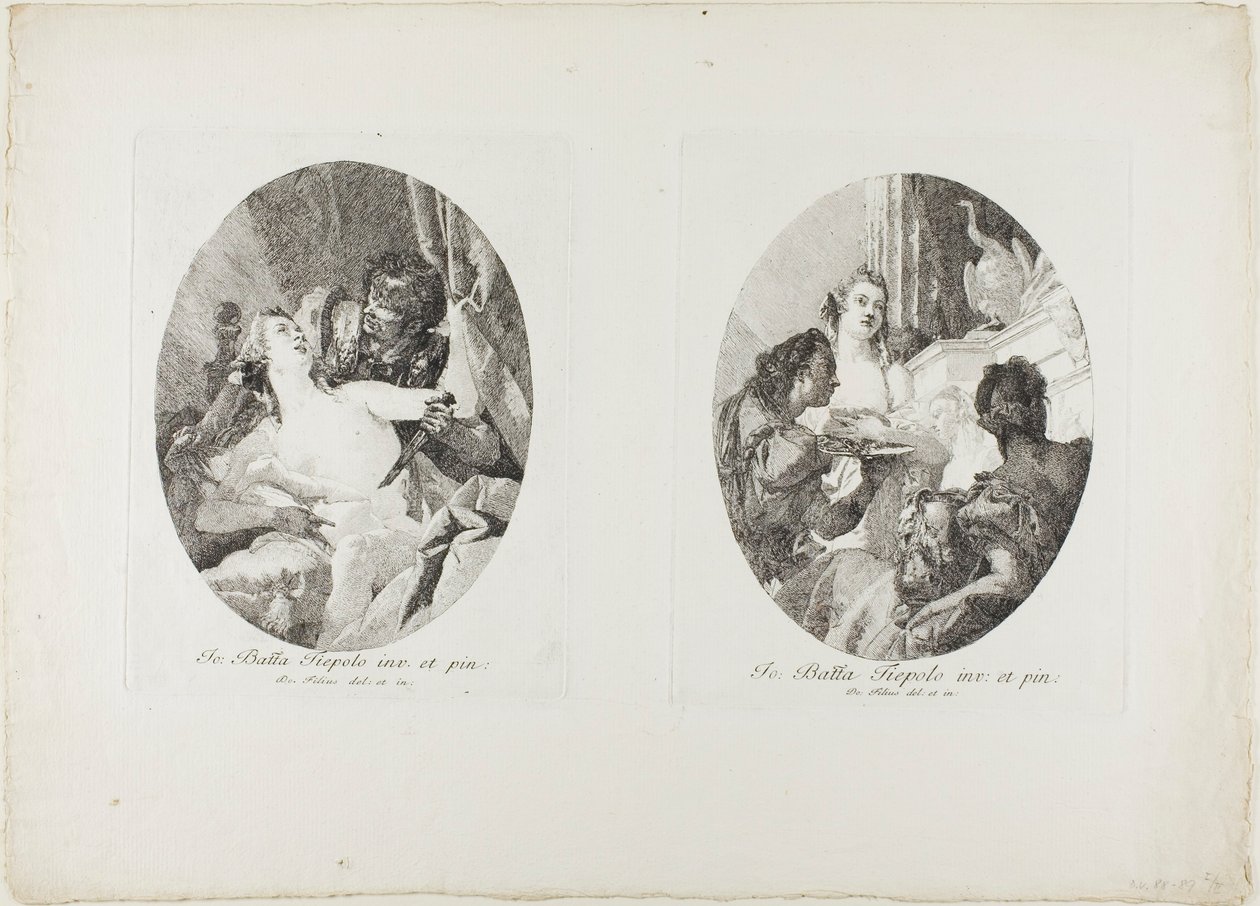 Tarquin und Lucretia und Cleopatra mit Geschenken geehrt von Giovanni Domenico Tiepolo