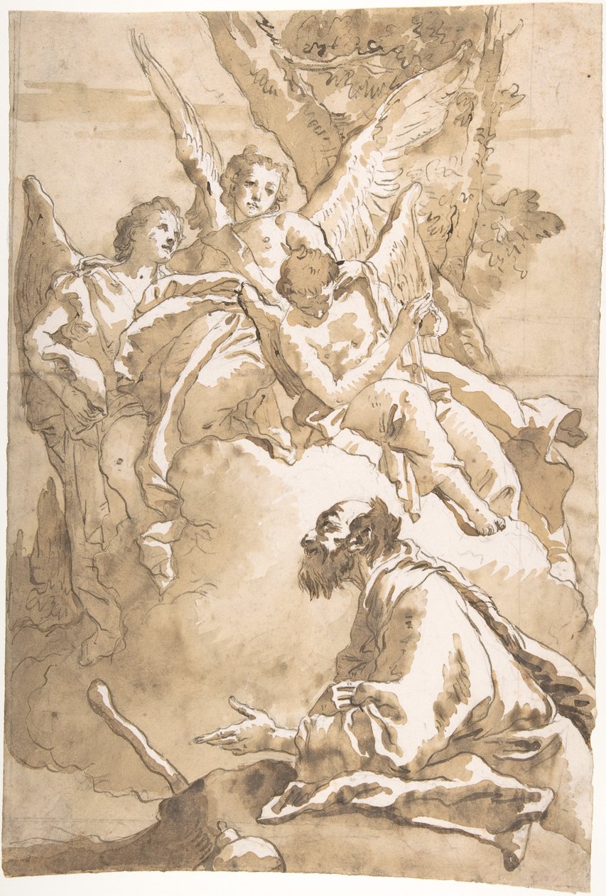 Die drei Engel erscheinen Abraham bei den Eichen von Mamre von Giovanni Domenico Tiepolo