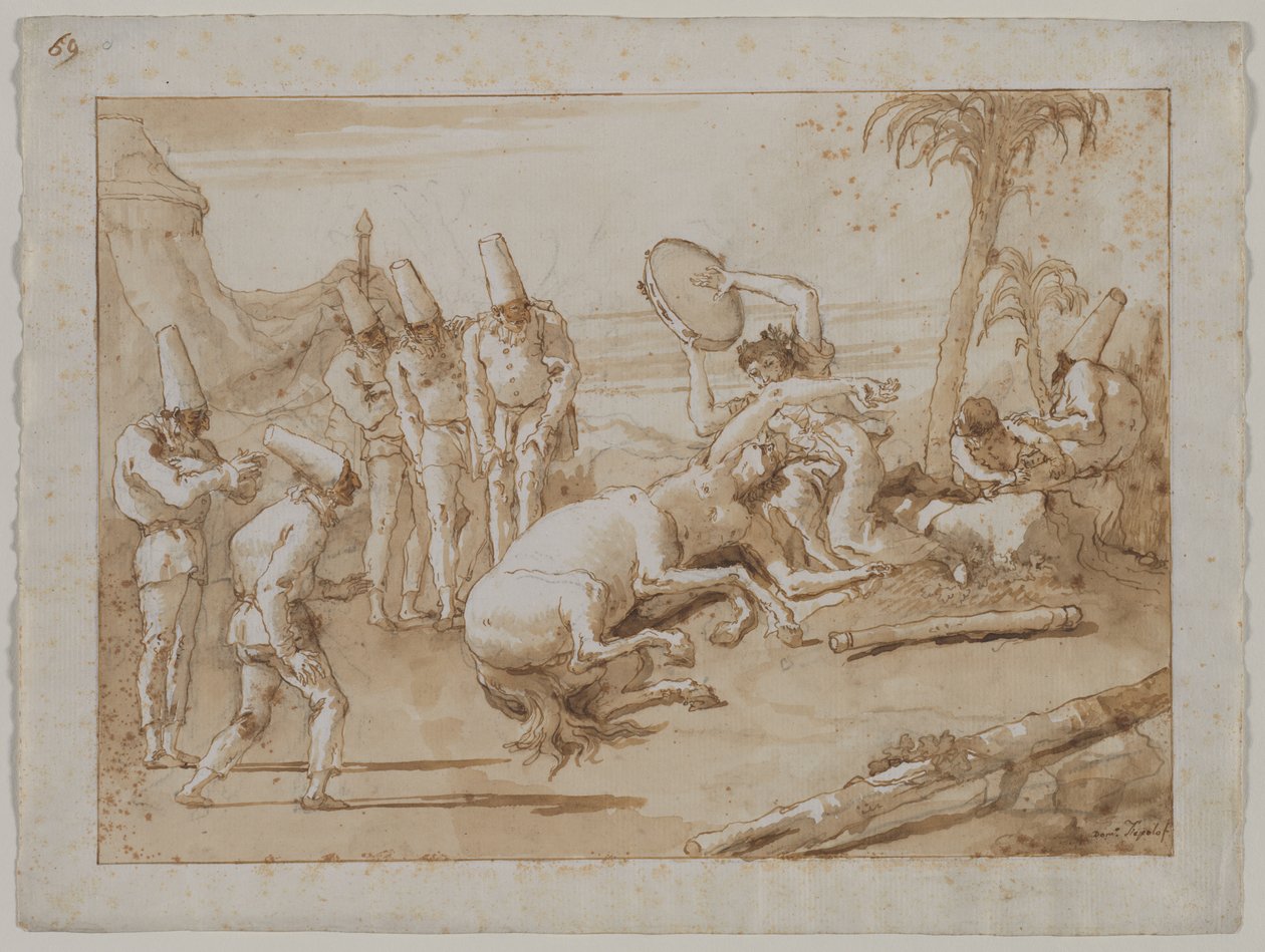 Die Frau mit dem Tamburin von Giovanni Domenico Tiepolo