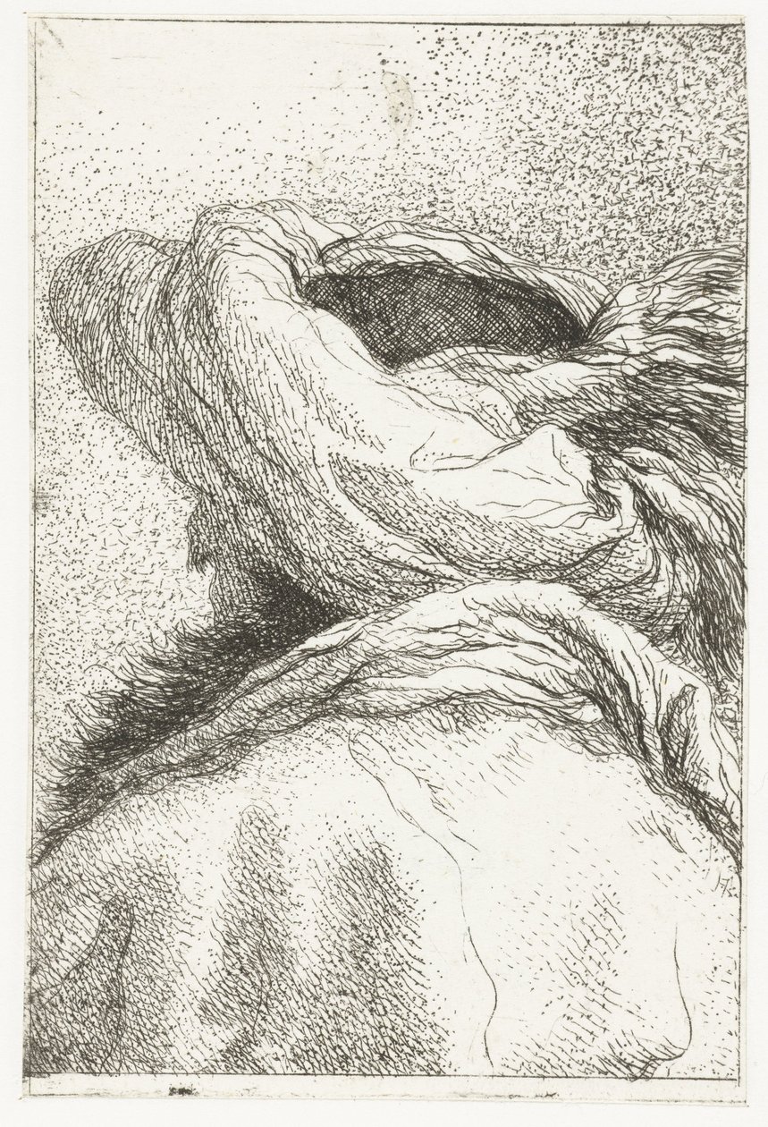 Türkischer Mann mit abgewandtem Kopf und Turban von Giovanni Domenico Tiepolo