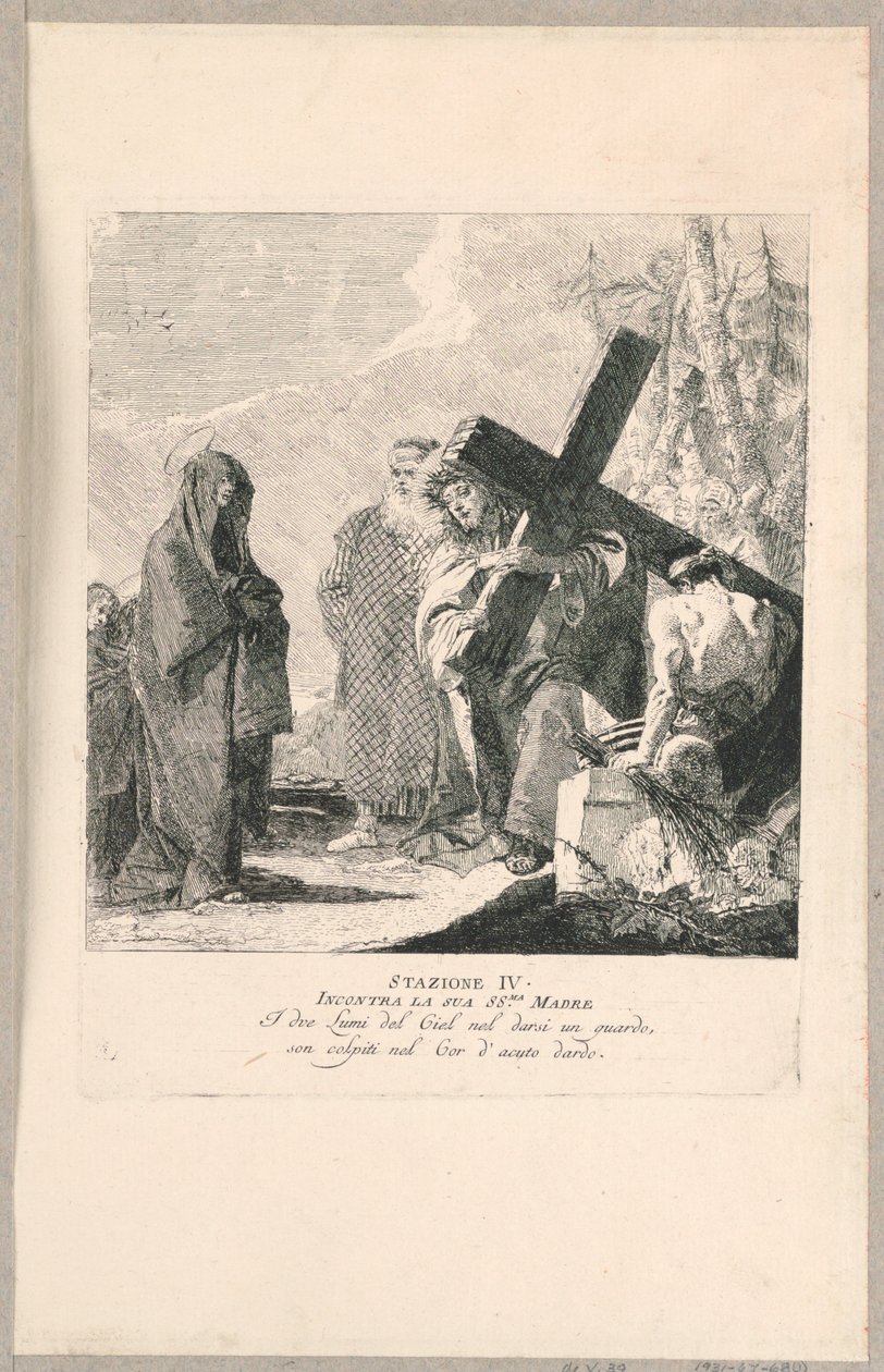 Via crucis - Station IV, Er trifft seine Mutter von Giovanni Domenico Tiepolo