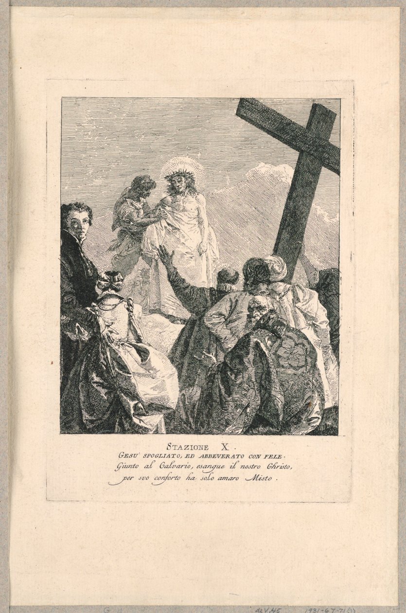 Kreuzweg - Station X, Jesus wird entkleidet von Giovanni Domenico Tiepolo
