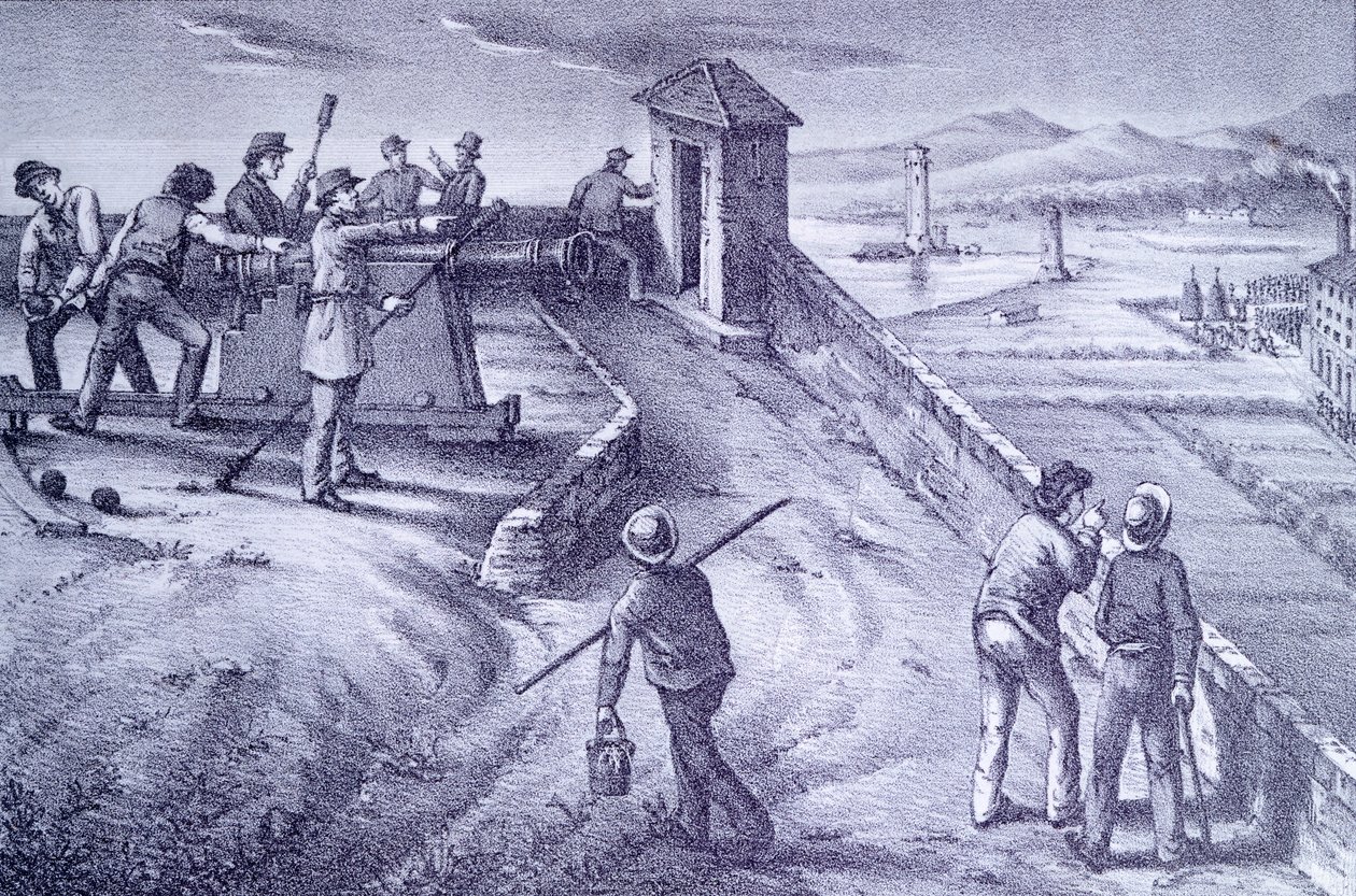 Verteidigung von Livorno vom Fort San Pietro von Giovanni Fattori