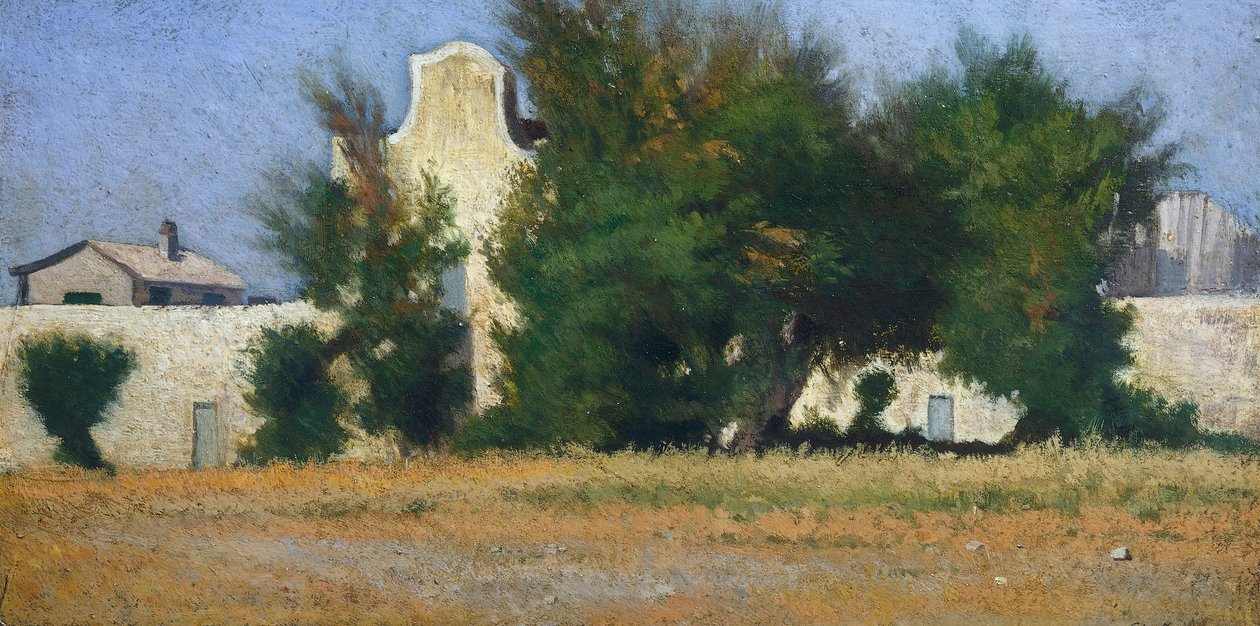 Landschaft von Livorno und Tamariske, um 1867 von Giovanni Fattori