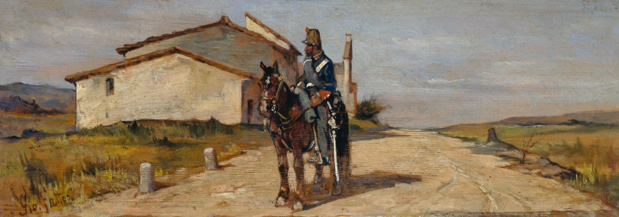 Soldat zu Pferd oder Karabiniere zu Pferd auf Patrouille von Giovanni Fattori