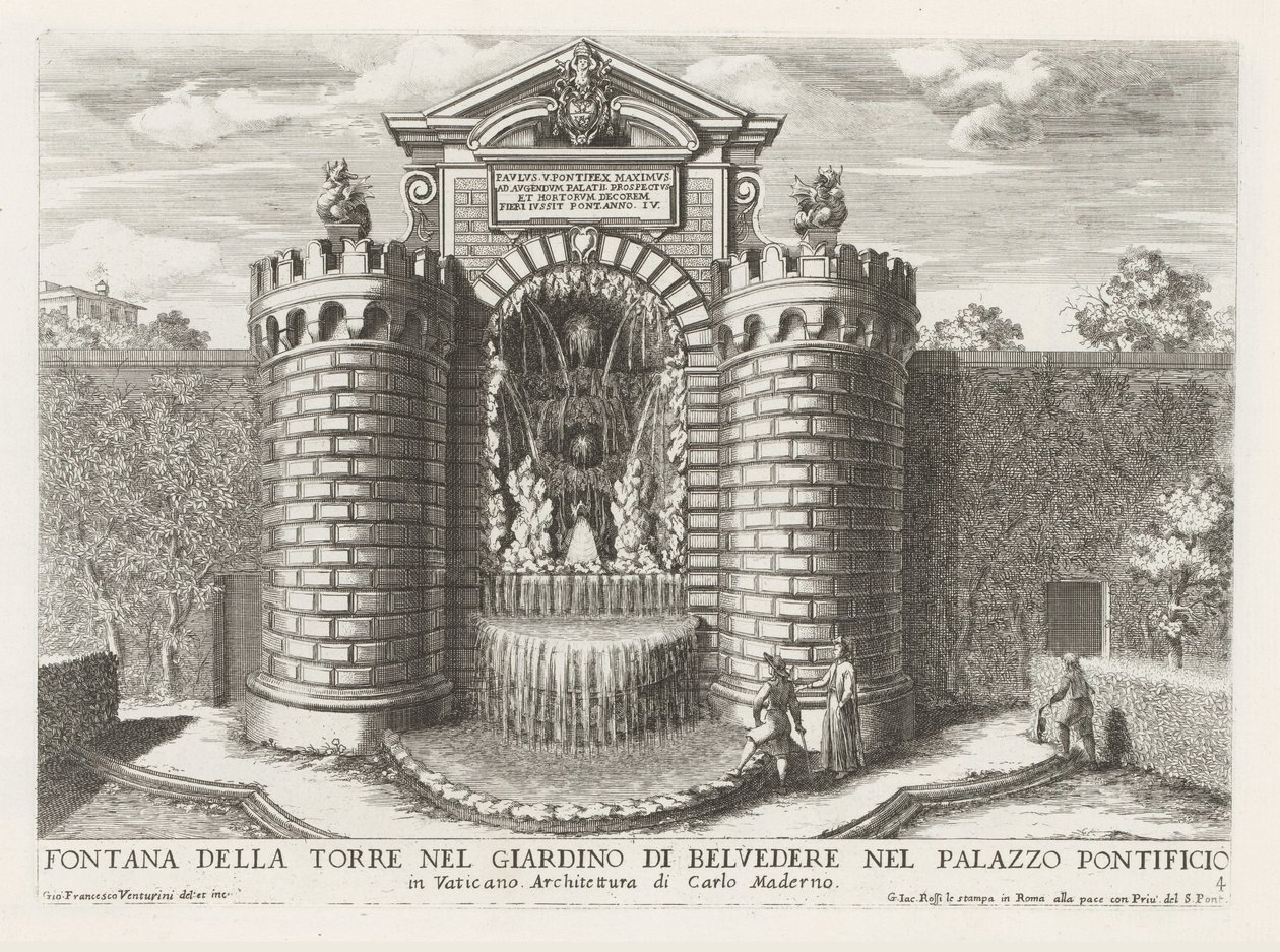 Brunnen in den Vatikanischen Gärten von Giovanni Francesco Venturini
