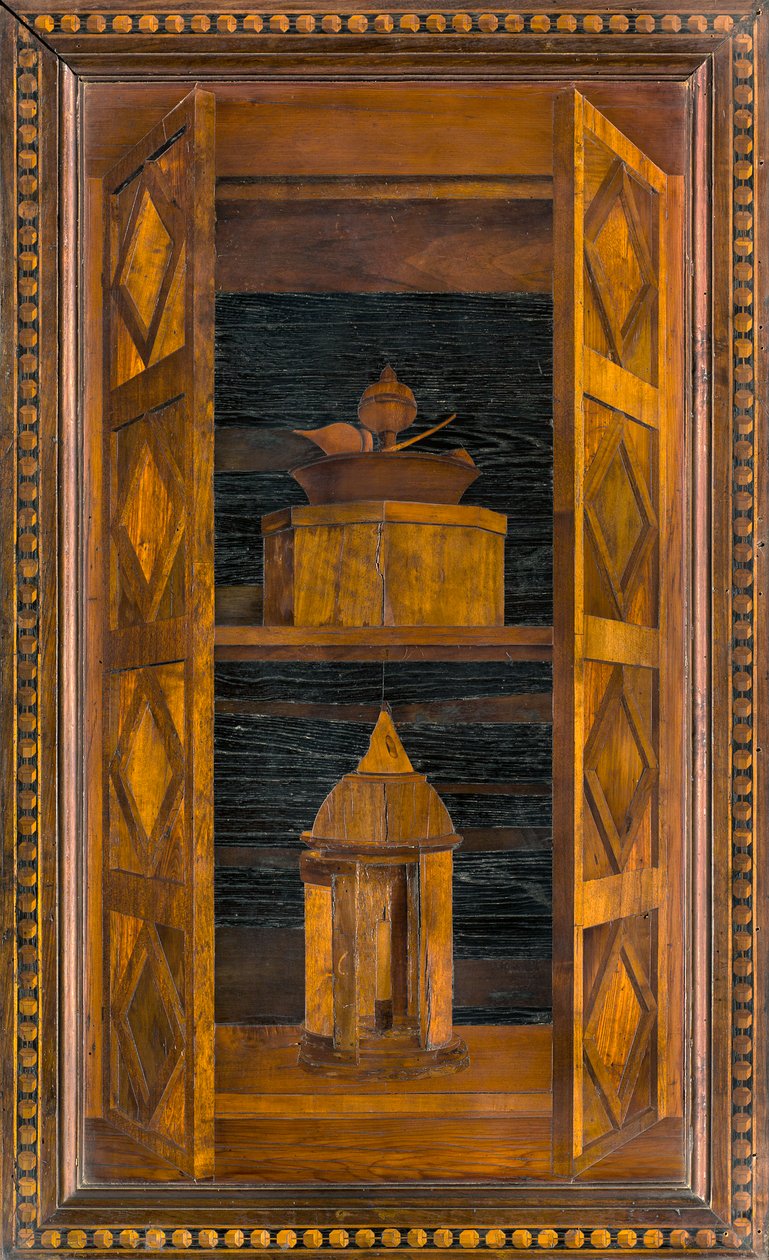 Lignaeanischer Kanonischer Chor, Intarsien von Giovanni Maria Platina 1484, Oberer Stuhl von Giovanni Maria Platina