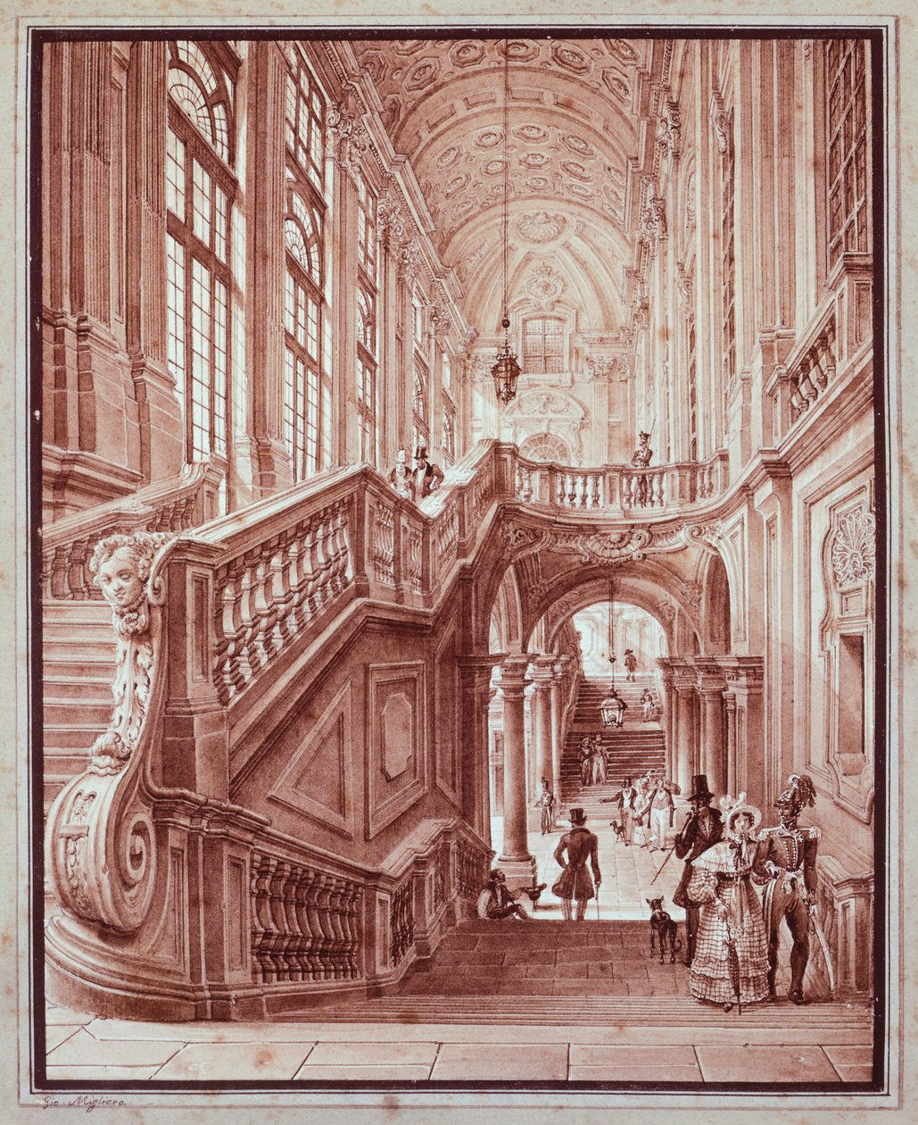Halle des Palazzo Madama, von Giovanni Migliara von Giovanni Migliara