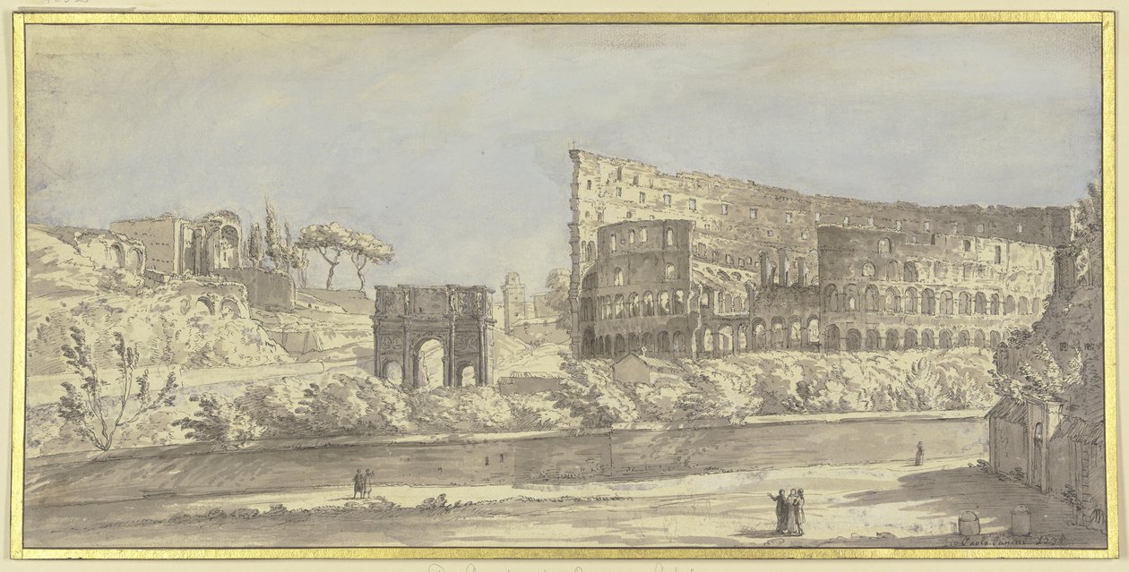 Das Kolosseum und der Konstantinsbogen zu Rom von Giovanni Paolo Pannini
