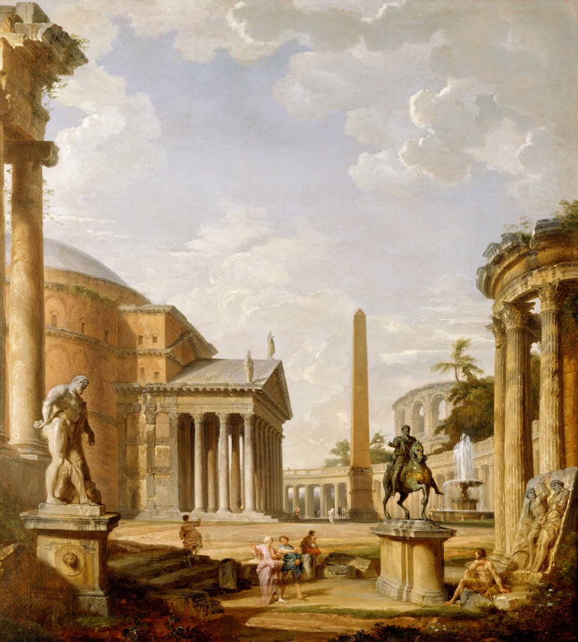 Capriccio römischer Ruinen mit dem Pantheon von Giovanni Paolo Pannini