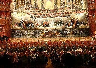 Konzert gegeben von Kardinal de La Rochefoucauld (1700-99) im Argentina-Theater in Rom, zur Feier der Hochzeit von Louis dem Dauphin (1729-65), Sohn von Louis XV, mit Marie-Josephe (1731-67) von Sachsen von Giovanni Paolo Pannini