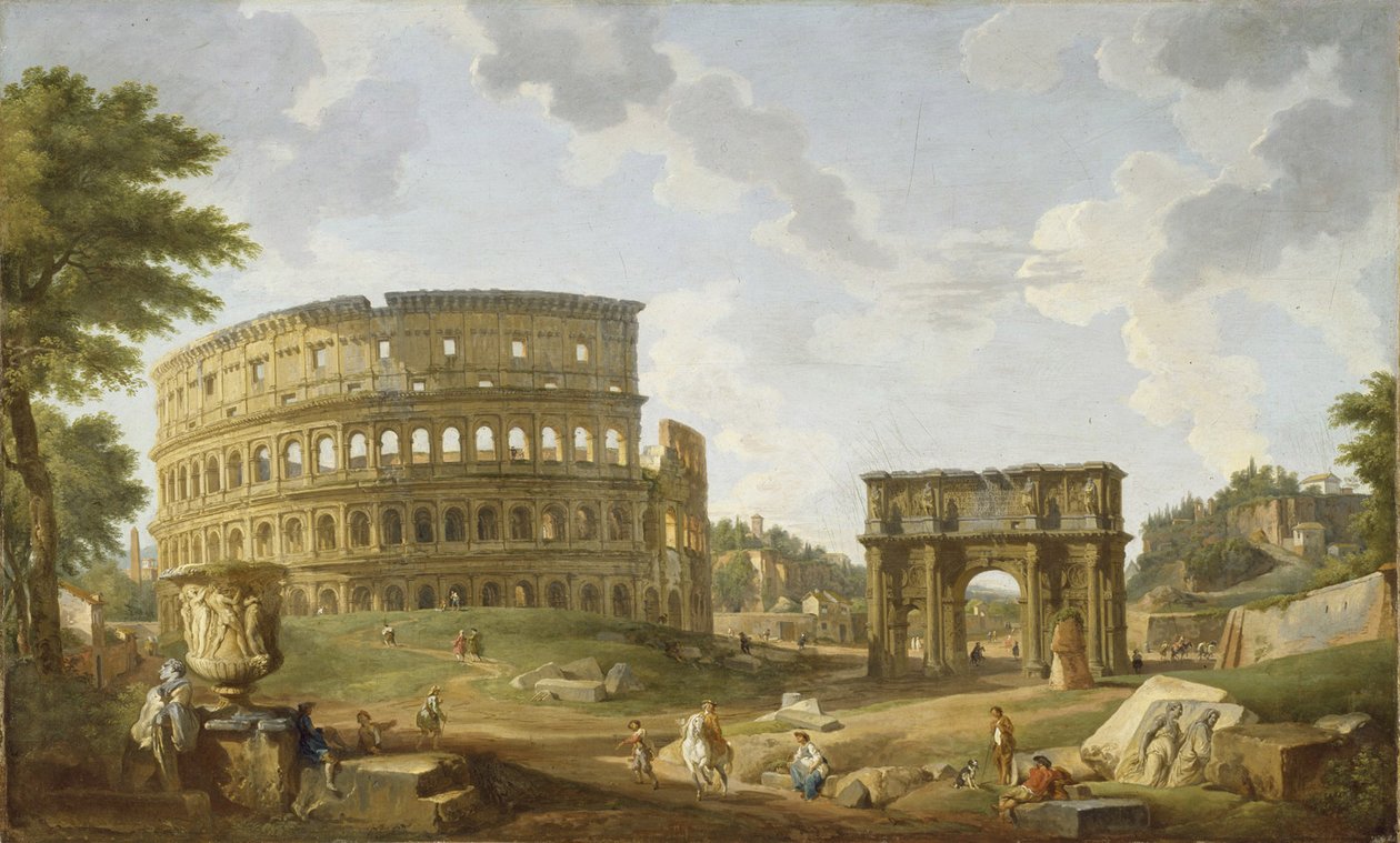 Ansicht des Kolosseums, 1747 von Giovanni Paolo Pannini