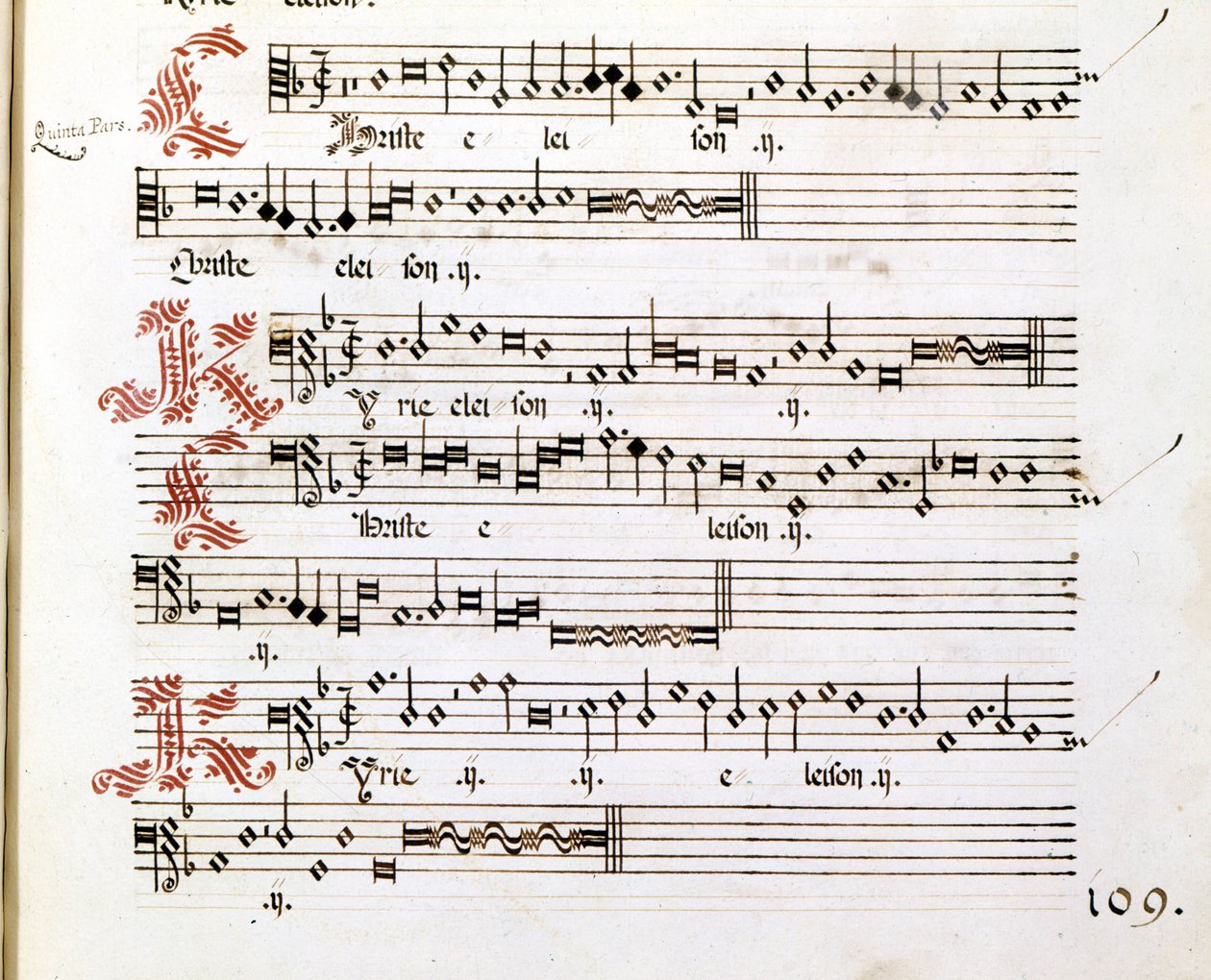 Kyrie-Manuskript der „Messen von Mantua“ von Giovanni Pierluigi da Palestrina (1525 - 1594), italienischer Komponist. von Giovanni Pierluigi da (after) Palestrina