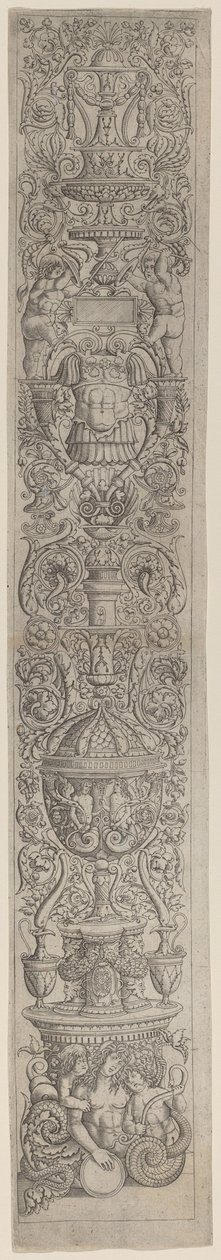Ornamenttafel: Nereide von zwei Kindern geritten von Giovanni Pietro Birago and Zoan Andrea