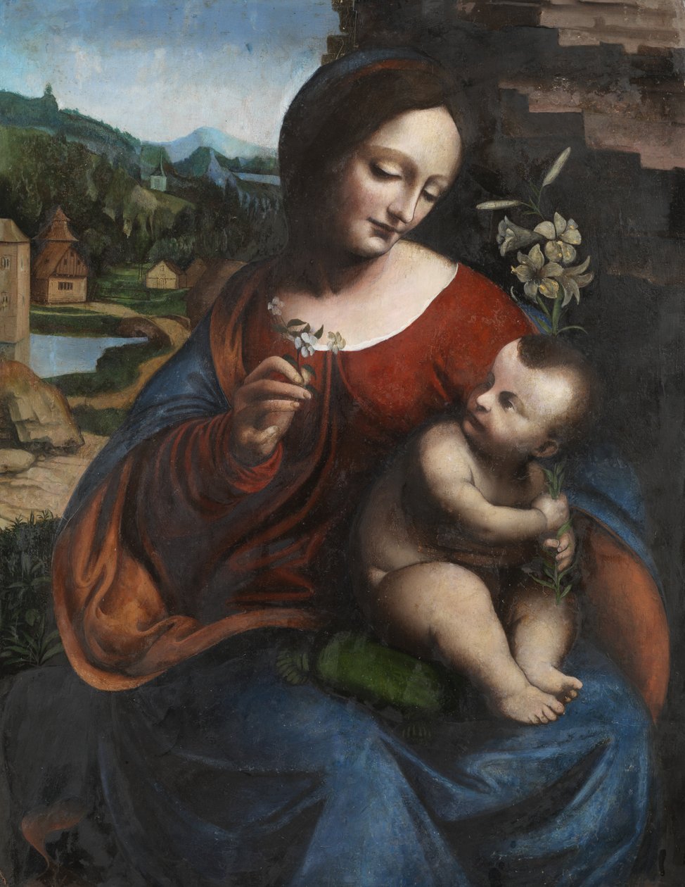 Jungfrau und Kind mit einer Lilie, ca. 1510-20 von Giovanni Pietro Rizzoli (attr. to) Giampietrino