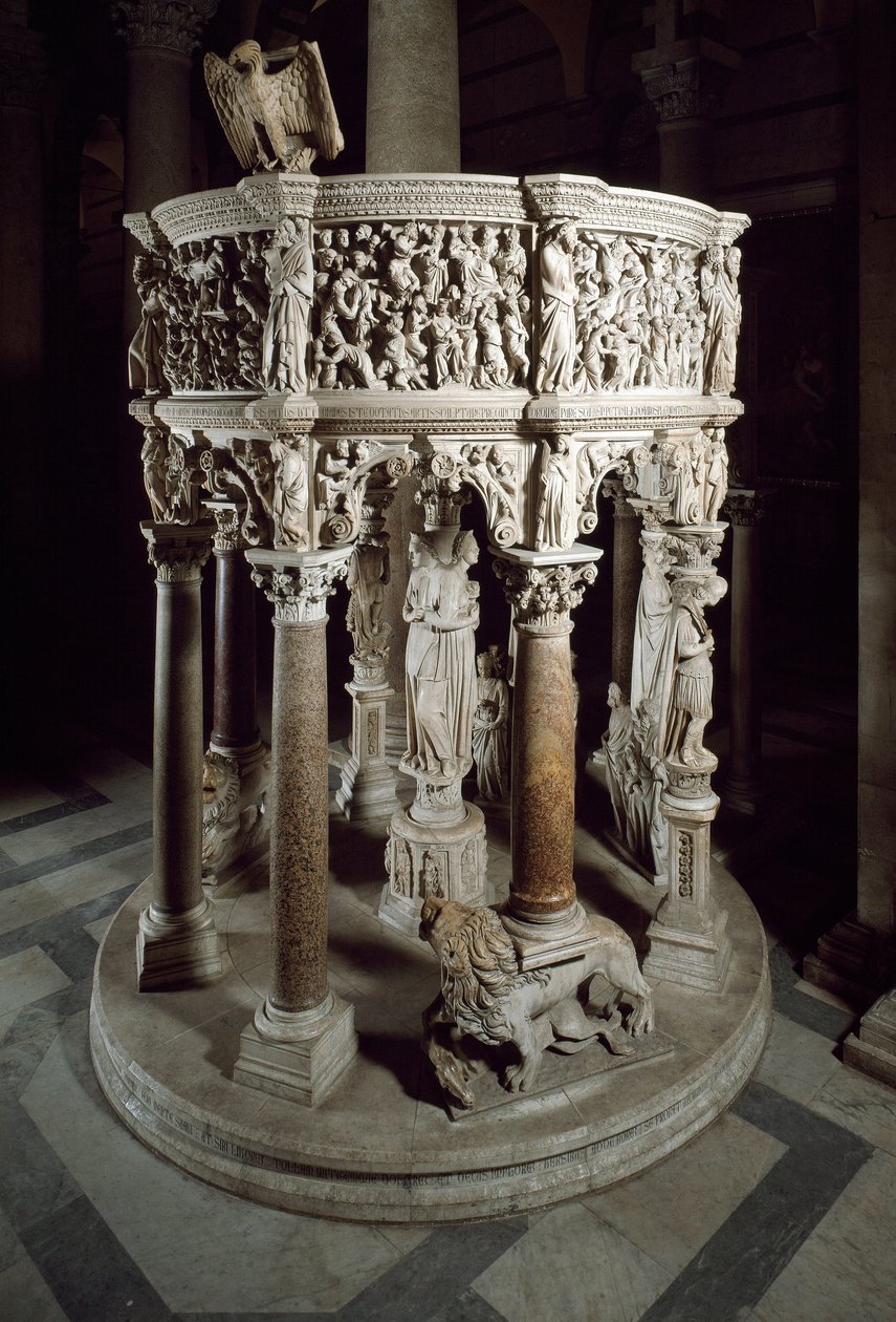 Stuhl. Marmorskulptur von Giovanni Pisano (1248-1314). 1302-1311 Kathedrale von Pisa (Duomo di Santa Maria Assunta di Pisa), Italien von Giovanni Pisano