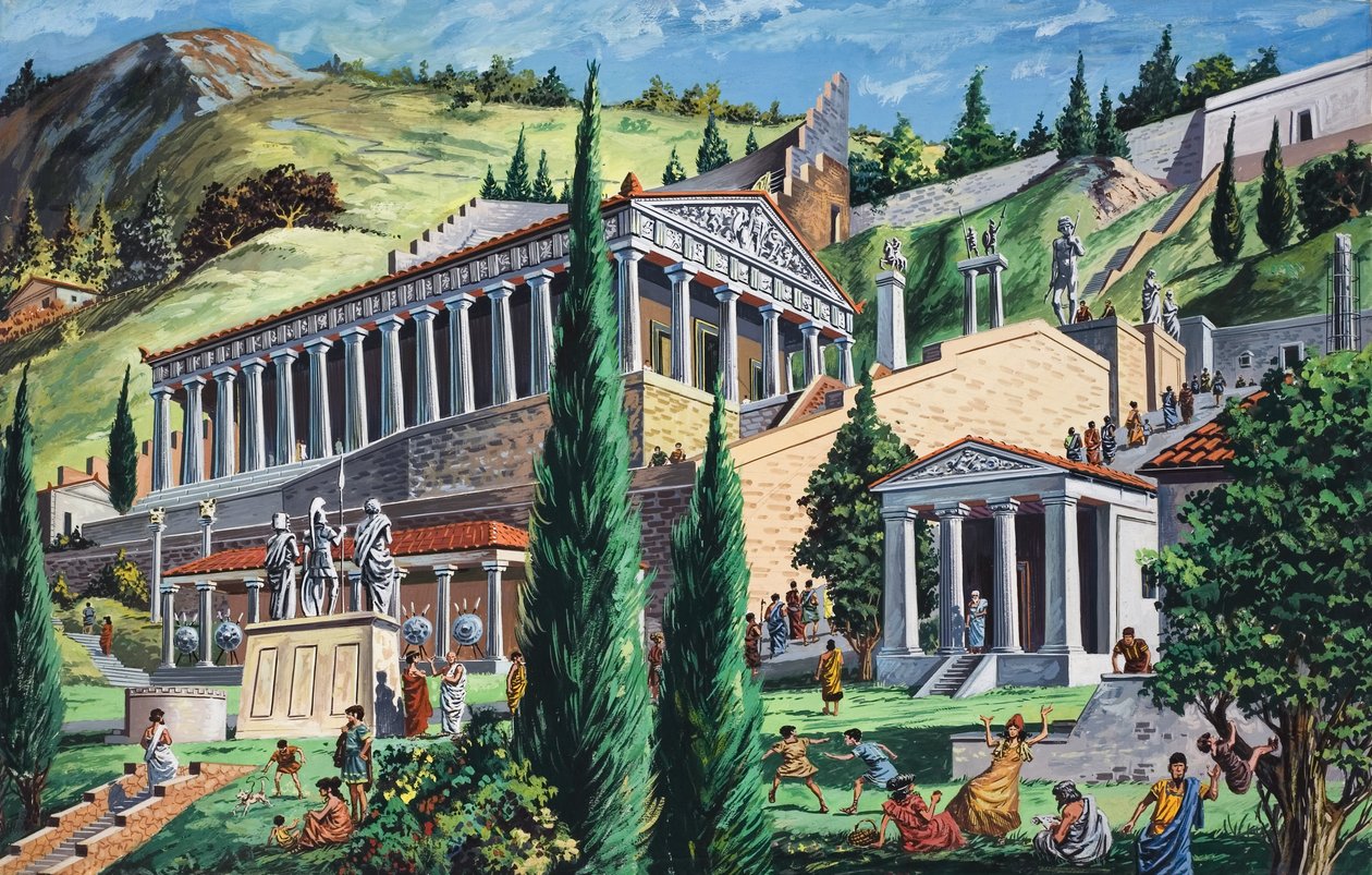 Der Tempel des Apollo in Delphi von Giovanni Ruggero