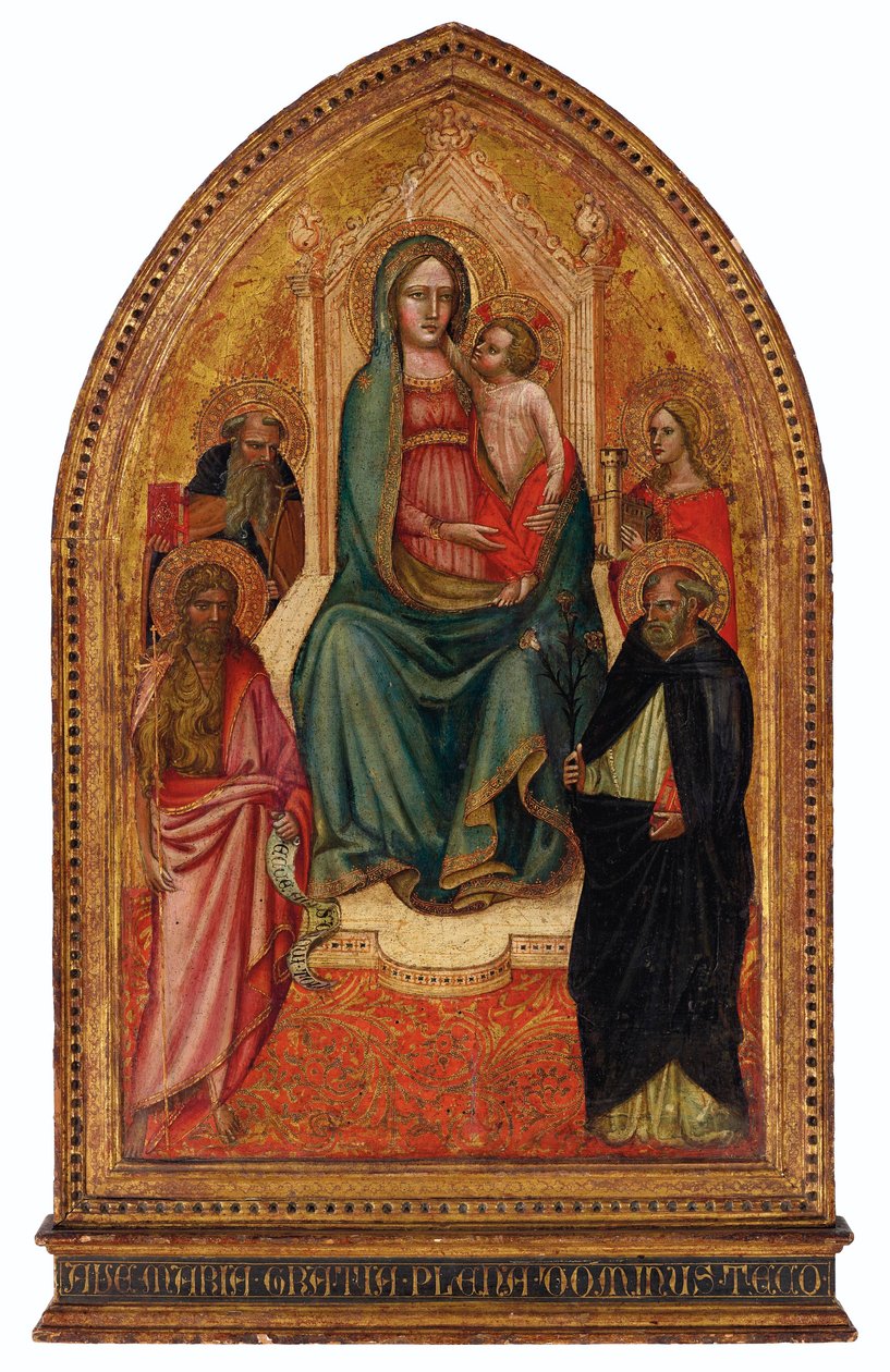 Die Madonna und das Kind auf dem Thron mit den Heiligen Barbara, Dominikus, Johannes dem Täufer und Antonius Abt von Giovanni dal Ponte