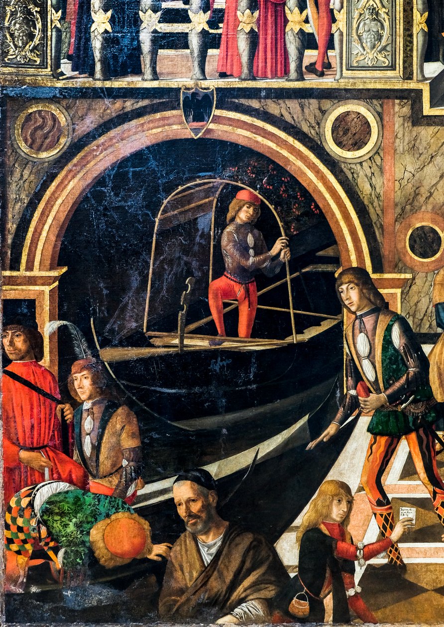 Die wunderbare Heilung der Tochter von Benvegnudo da San Polo dank einer Kreuzreliquie, um 1502 von Giovanni di Niccolo Mansueti