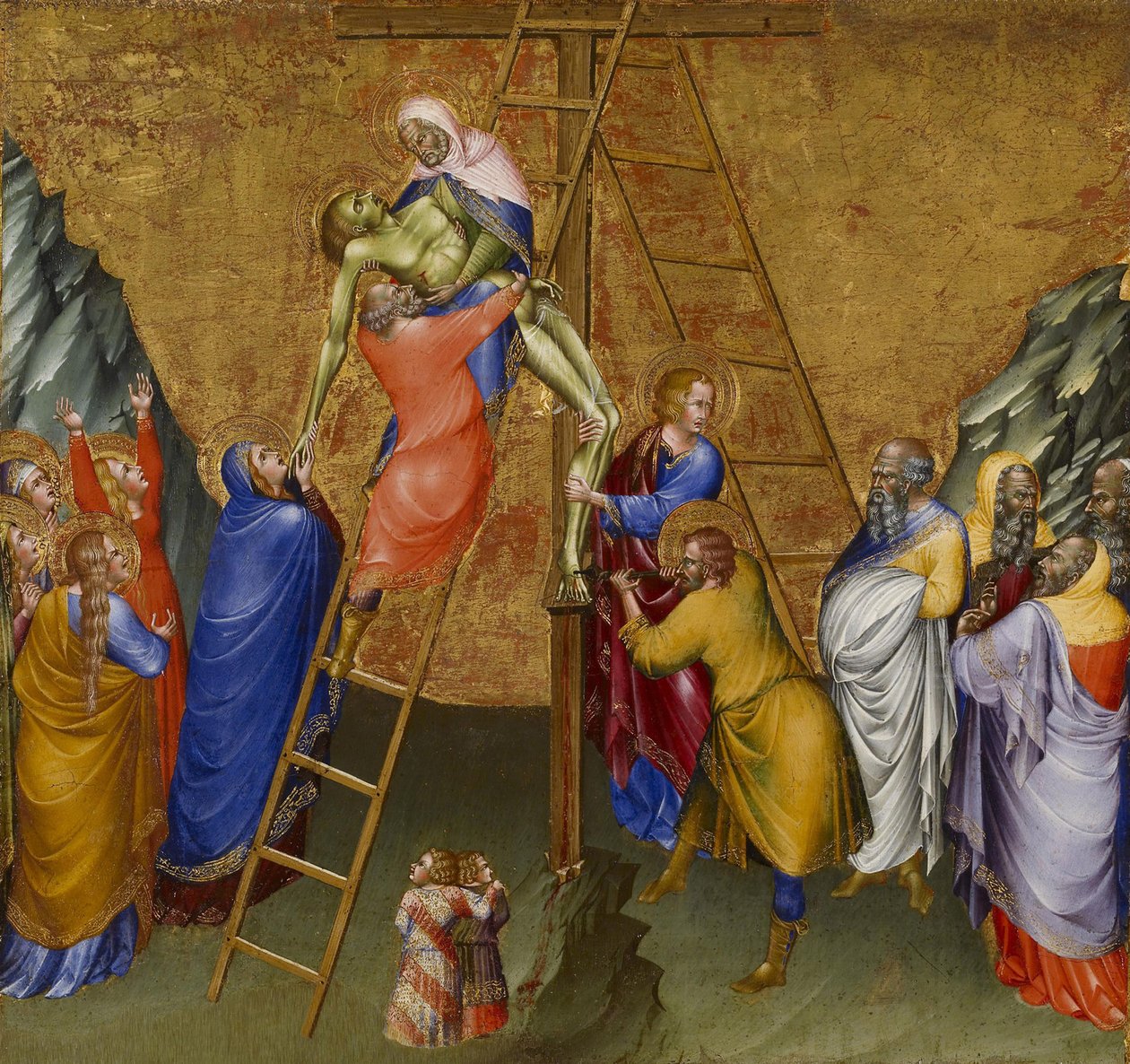 Die Kreuzabnahme, vom Malavolti-Altarbild, 1426 von Giovanni di Paolo di Grazia