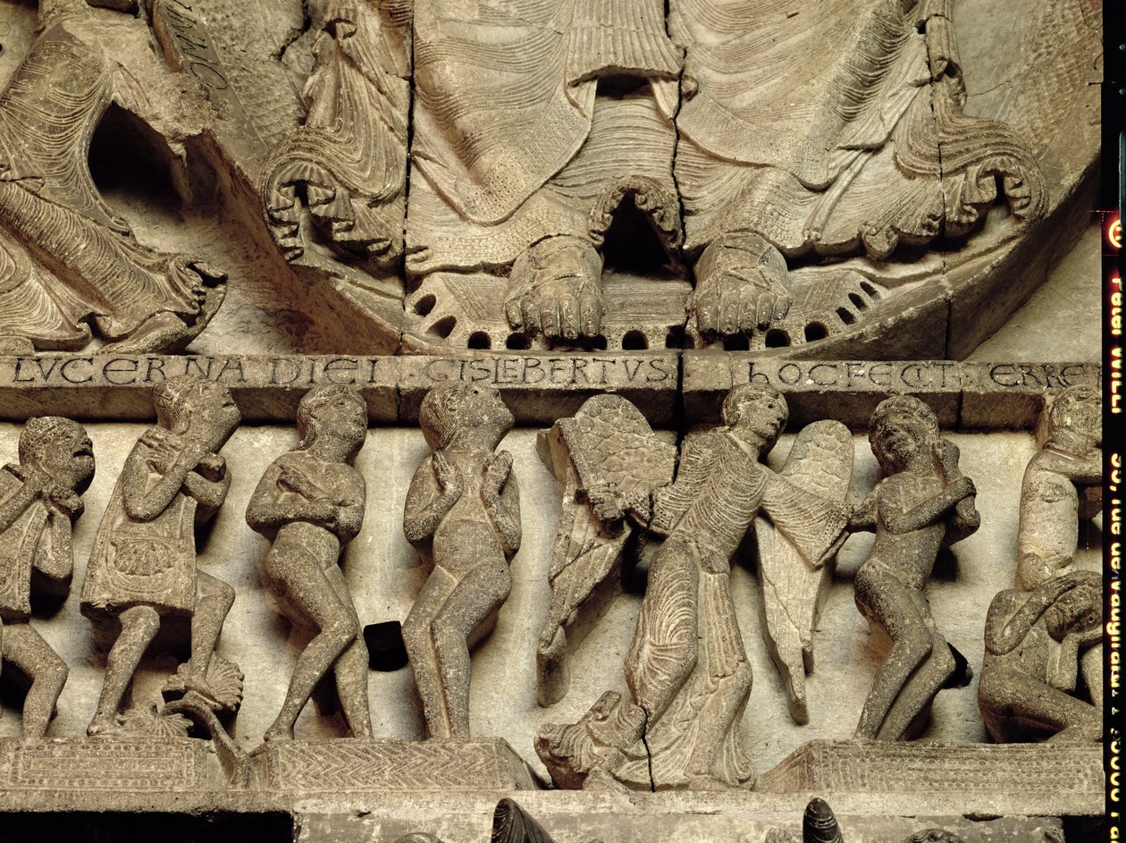 Westportal Tympanon (Detail) von Gislebertus