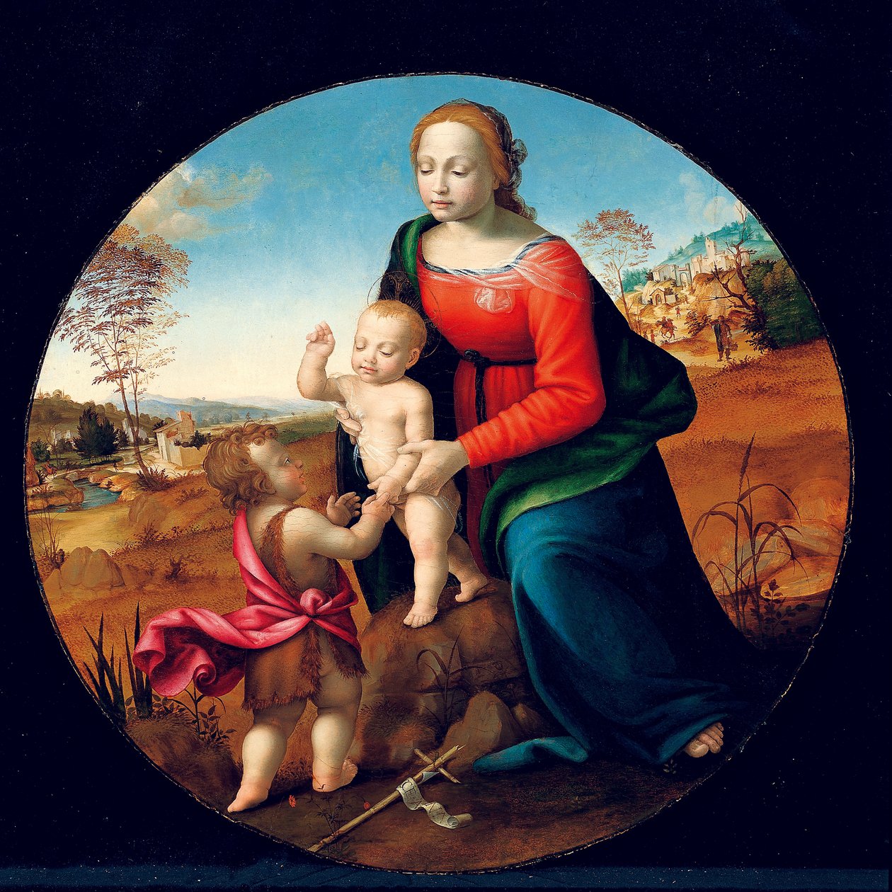 Madonna und Kind mit dem kleinen Johannes dem Täufer von Giuliano Bugiardini
