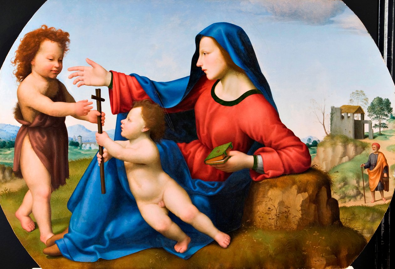 Madonna und Kind mit dem jungen Johannes dem Täufer von Giuliano Bugiardini