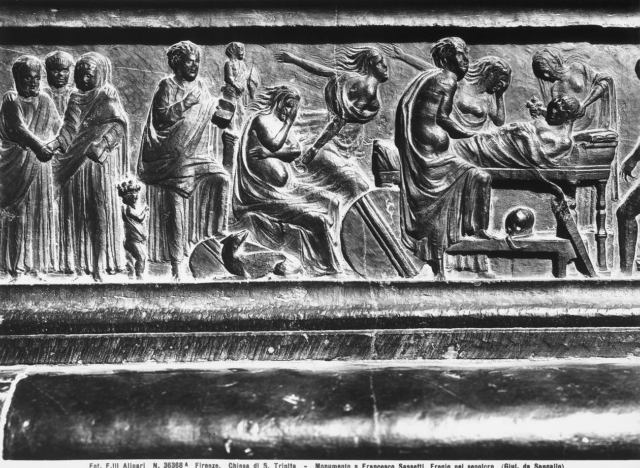 Relief vom Denkmal für Francesco Sassetti, Santa Trinita, Florenz, ca. 1472-1516 von Giuliano Giamberti da Sangallo