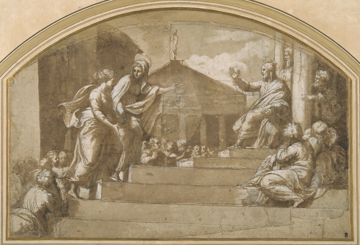 Martha bringt Maria Magdalena zu Christus von Giulio (attr. to) Romano