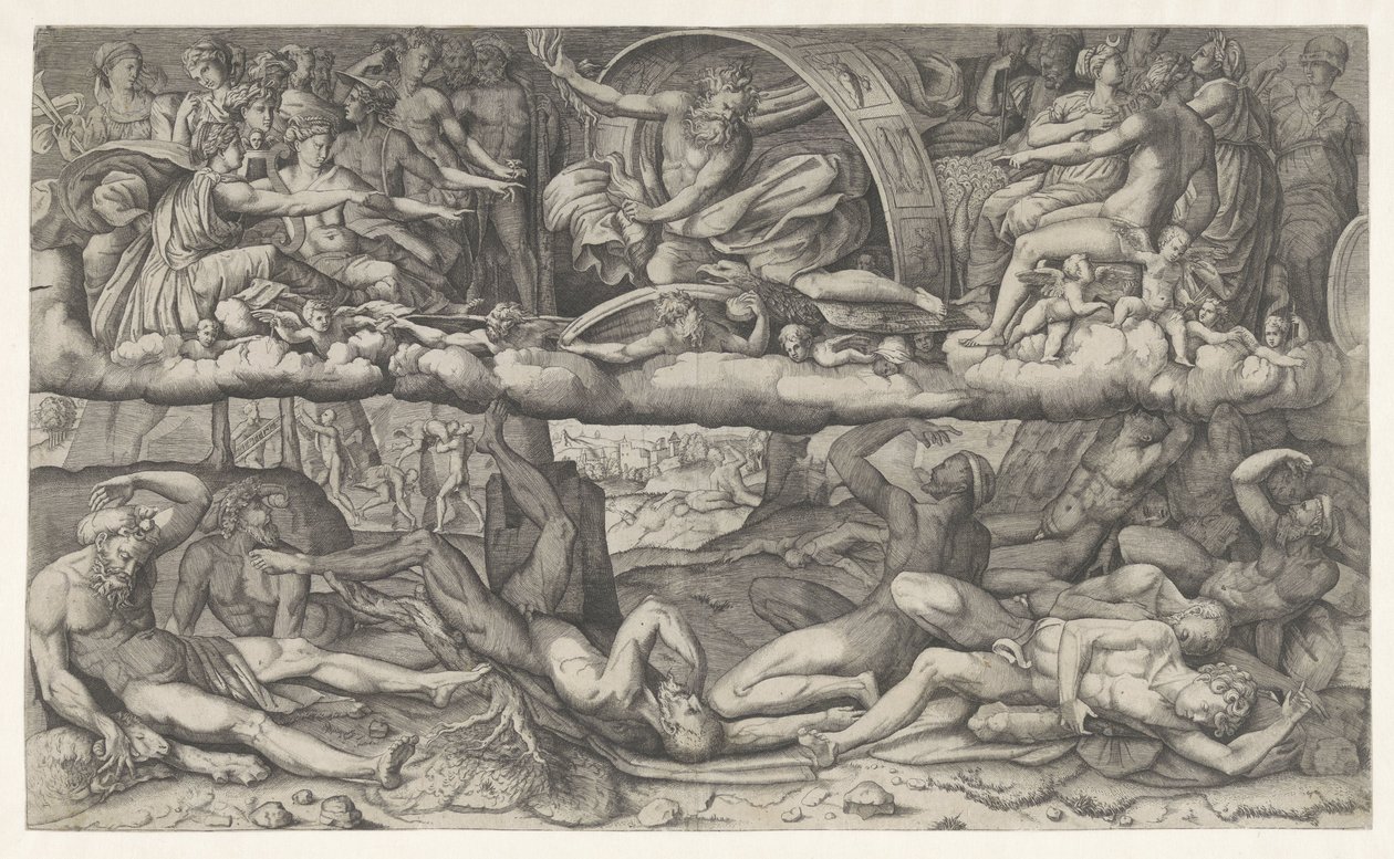 Kampf der Götter und Giganten von Giulio Bonasone (attributed to)