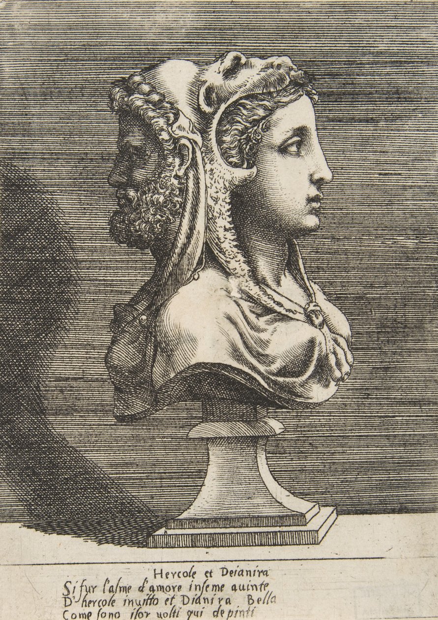 Büste von Herkules und Dejanira von Giulio Bonasone