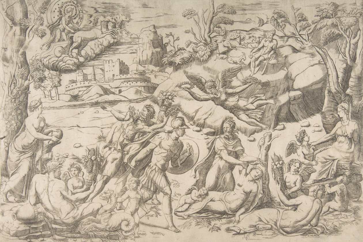 Mars und Rhea Silvia von Giulio Bonasone