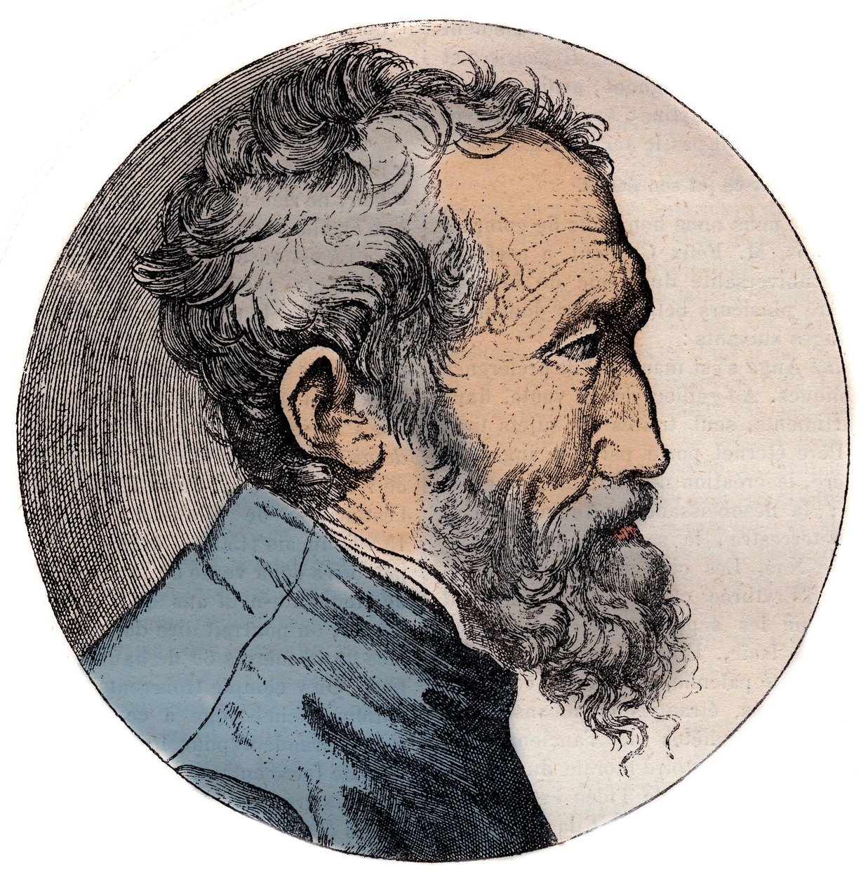 Porträt von Michelangelo Buonarroti von Giulio Bonasone