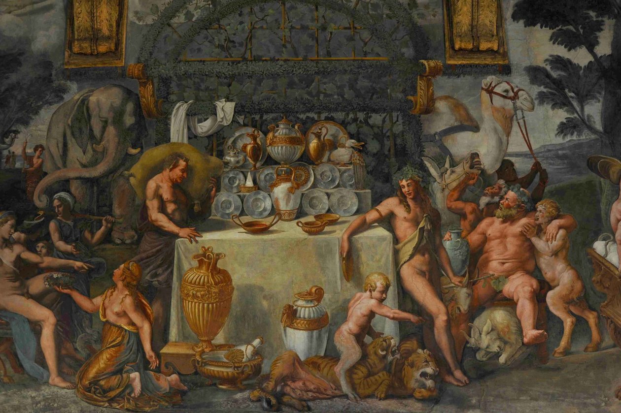 Fresko (Detail) aus der Kammer von Amor und Psyche von Giulio Romano