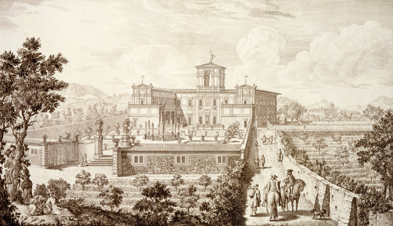 Blick auf die Villa di Montughi, aus 