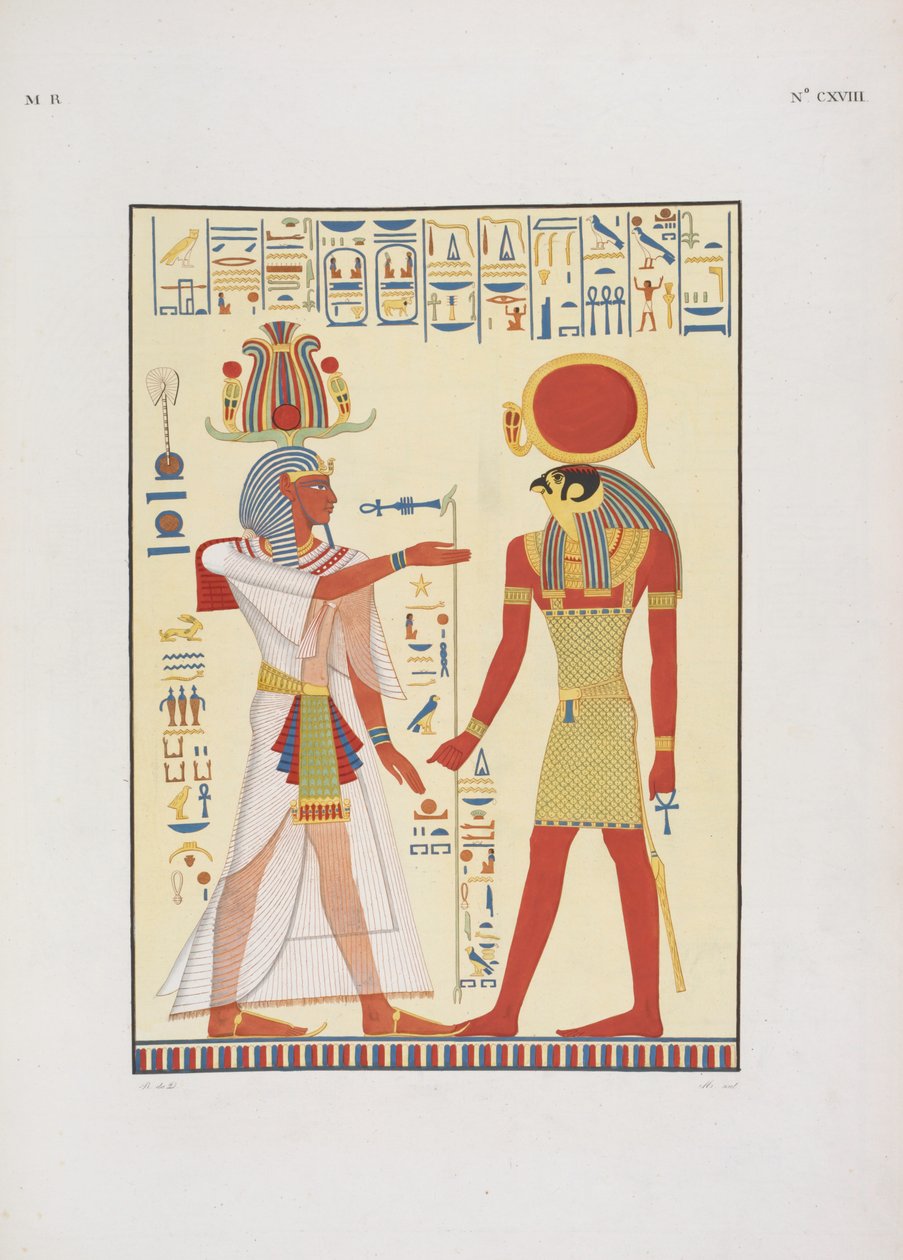 Menphtah II., Nachfolger von Ramses II., Illustration aus "Die Denkmäler von Ägypten und Nubien..." von Ippolito Rosellini von Giuseppe Angelelli