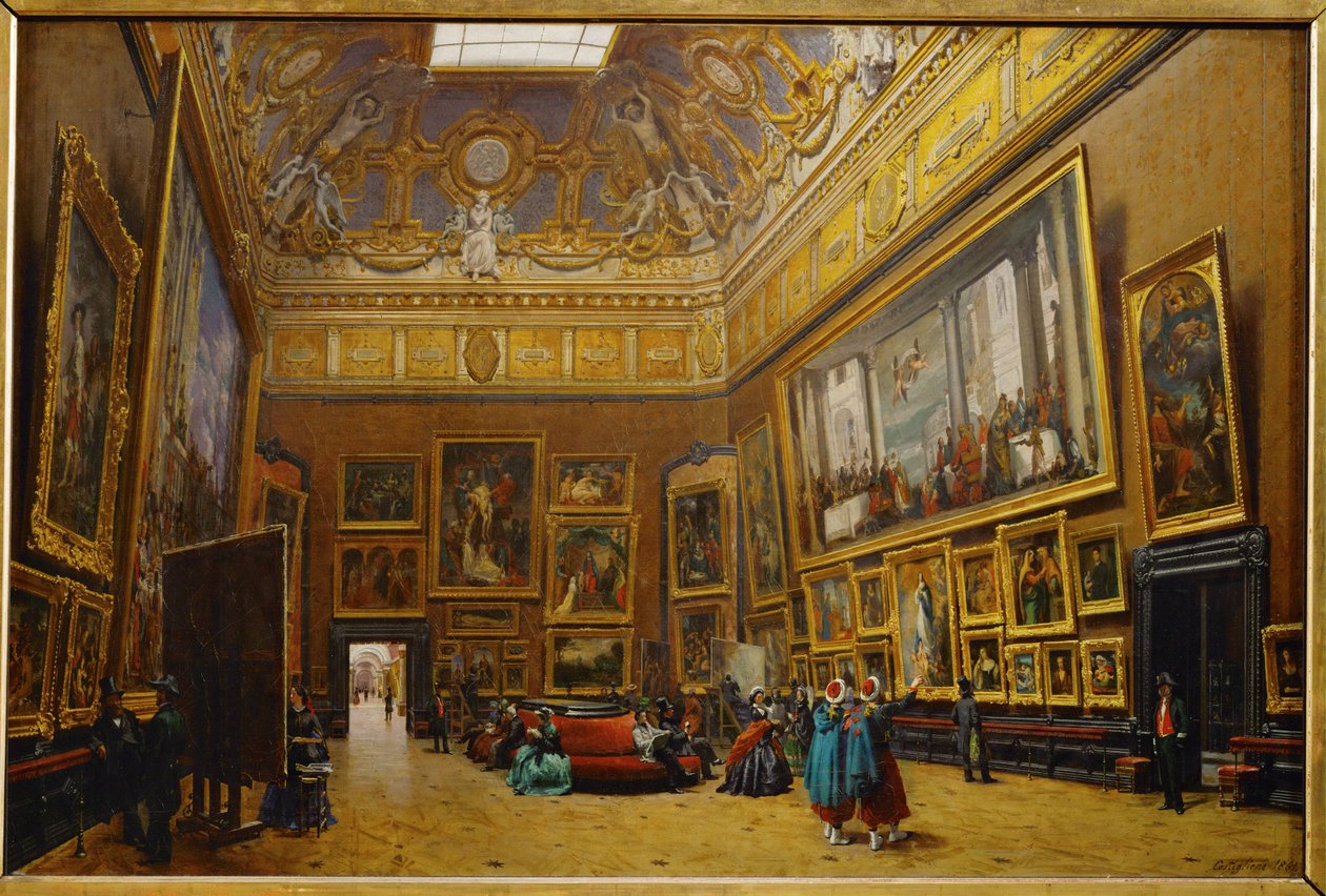 Der Salon Carré im Louvre Museum von Giuseppe Castiglione