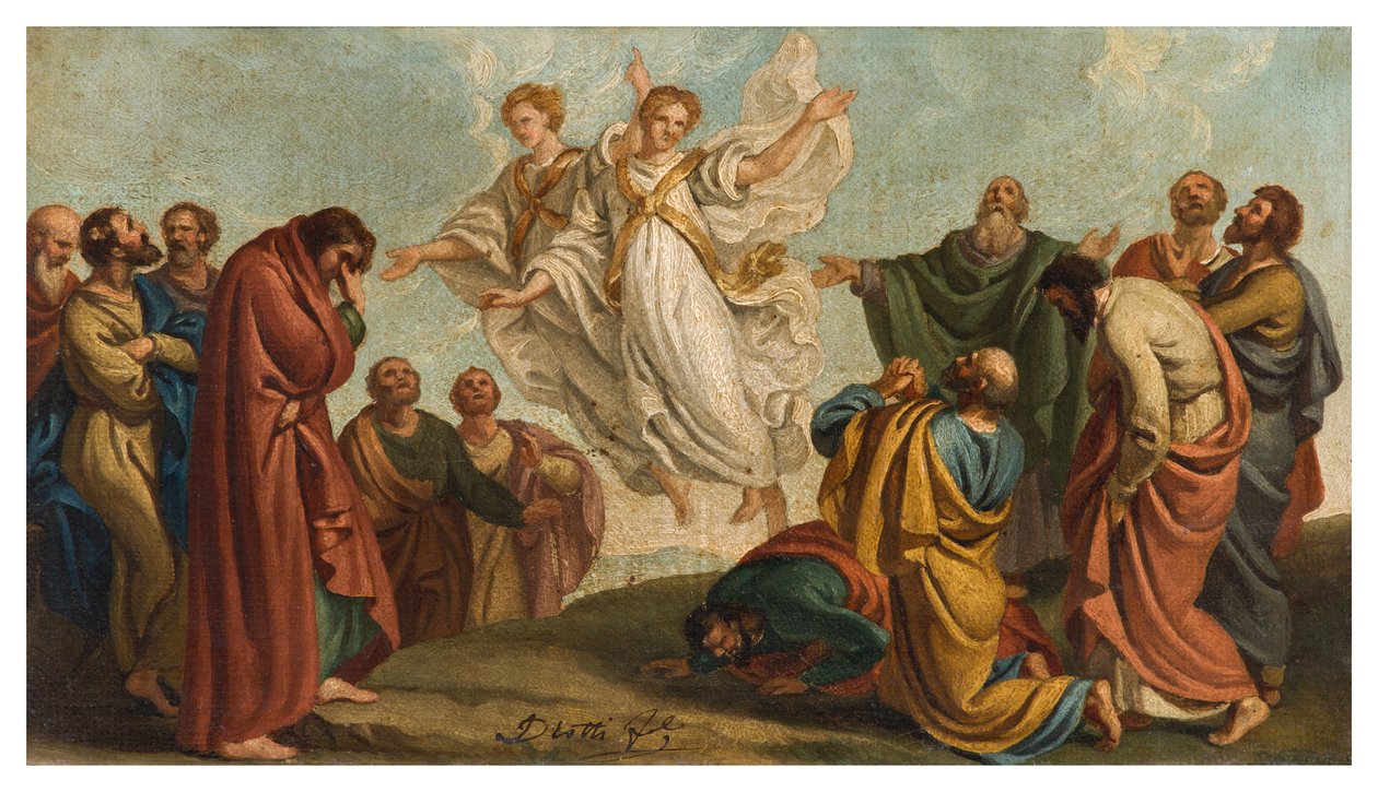 Giuseppe Diotti, Skizze, Erscheinung der Engel zu den Aposteln nach der Himmelfahrt von Giuseppe Diotti