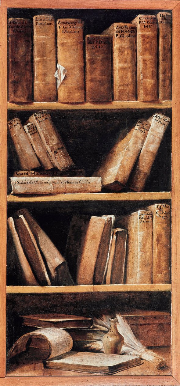 Stillleben Bibliothek mit Musikbüchern von Giuseppe Maria Crespi