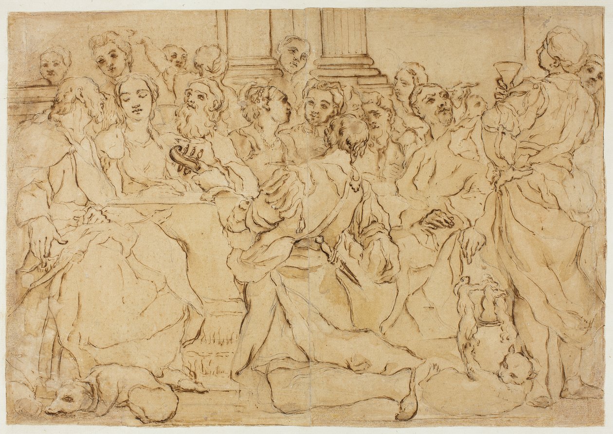 Studie für die Hochzeit zu Kana von Giuseppe Maria Crespi