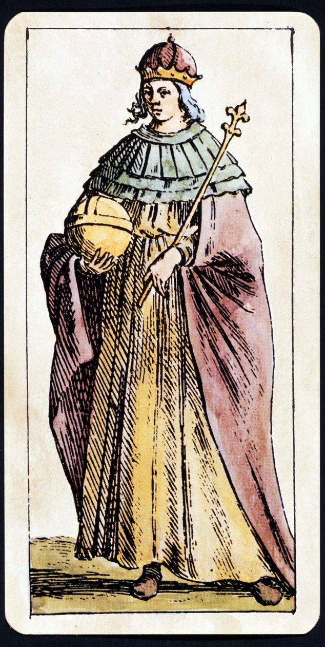Die Päpstin Johanna dargestellt auf einem Tarotspielmanuskript von C.M. Mitelli von Giuseppe Maria Mitelli