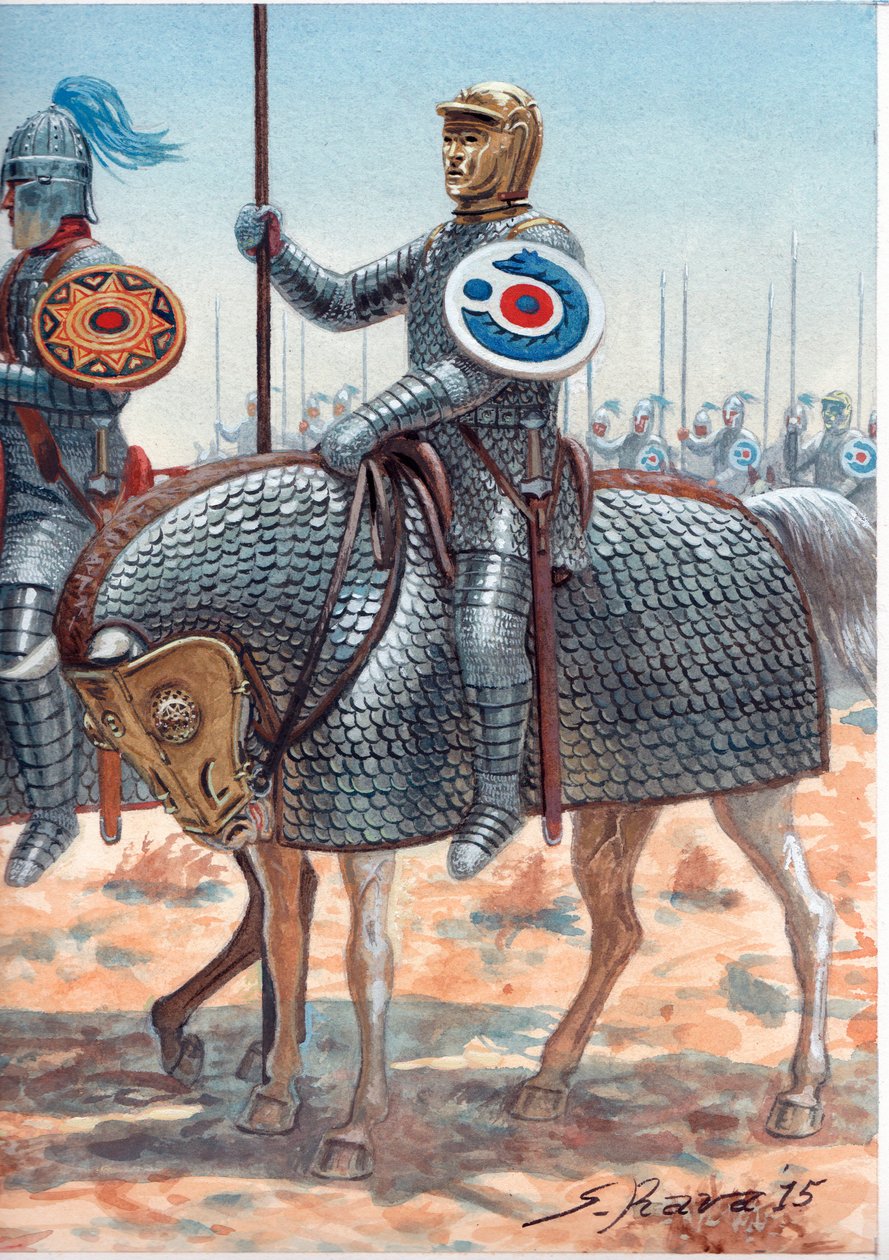Kataphrakten und Clibanarii des späten Römischen Reiches von Giuseppe Rava