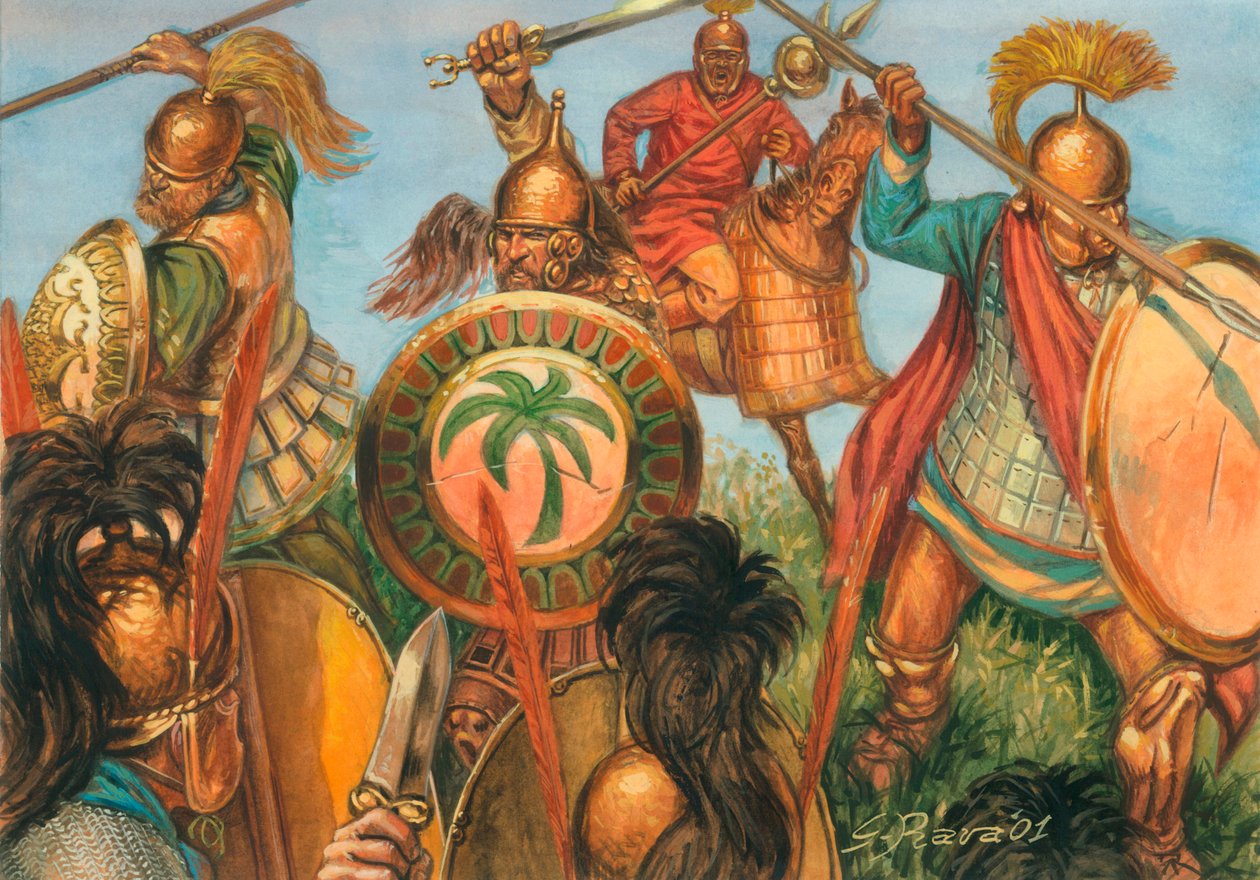 Punischer Krieg: Karthagische schwere Infanterie - Illustration von Giuseppe Rava von Giuseppe Rava