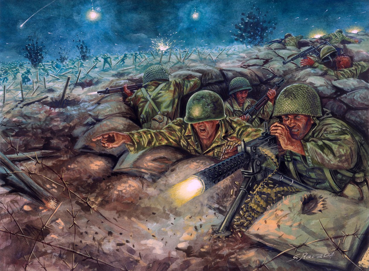 Die Schlacht von Dien Bien Phu zwischen der französischen Armee und der Viet Minh von Giuseppe Rava